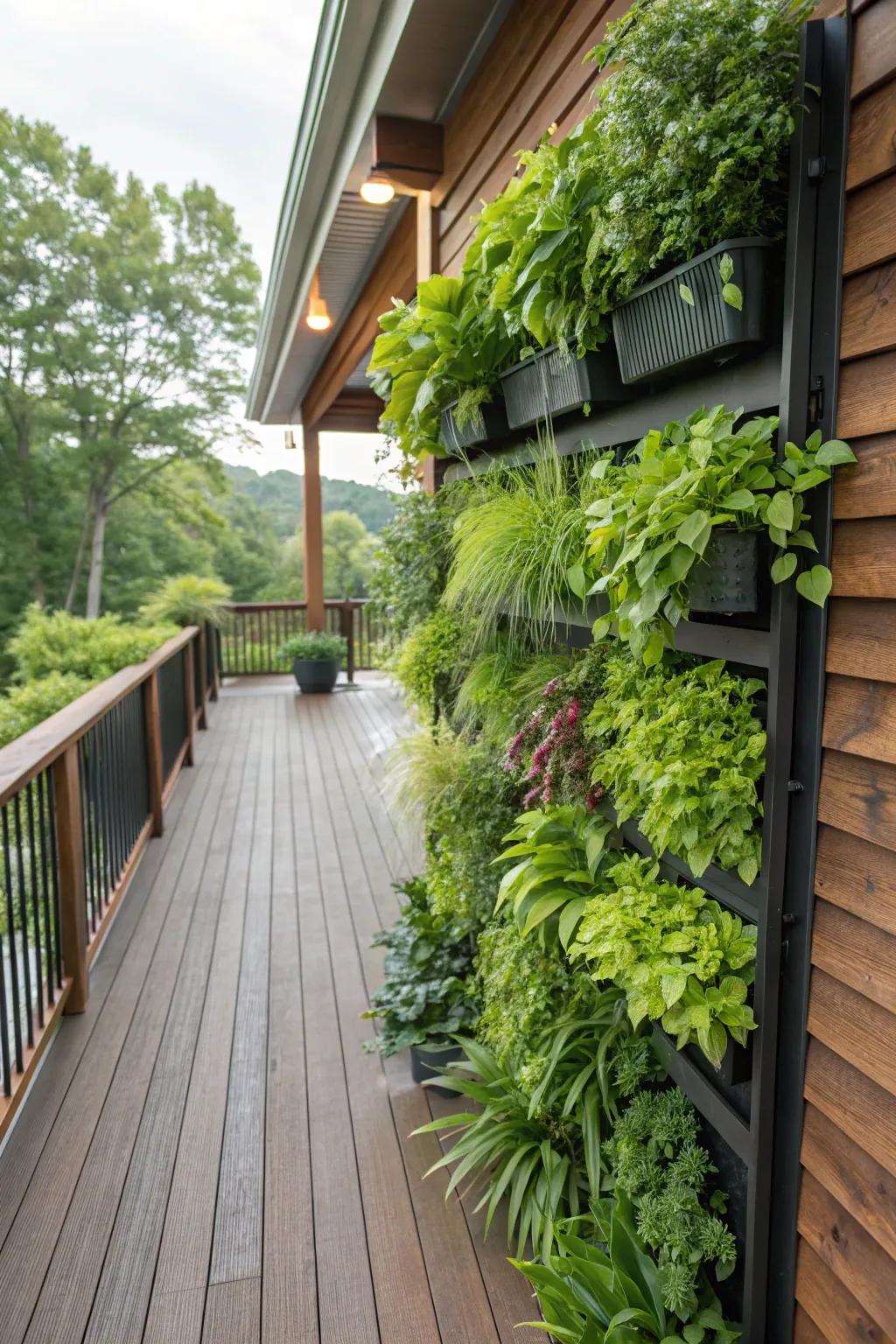 Efficient greenery through vertical gardening in confined spaces.