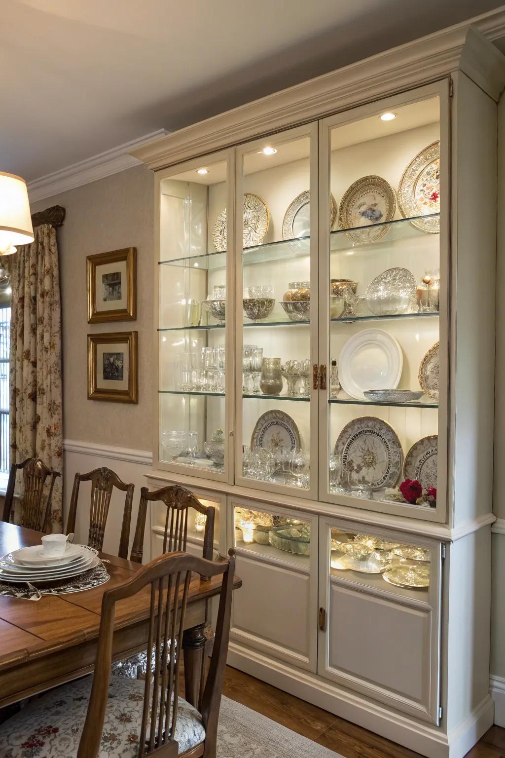 Exhibition units highlight your most cherished items, adding personality to your dining space.