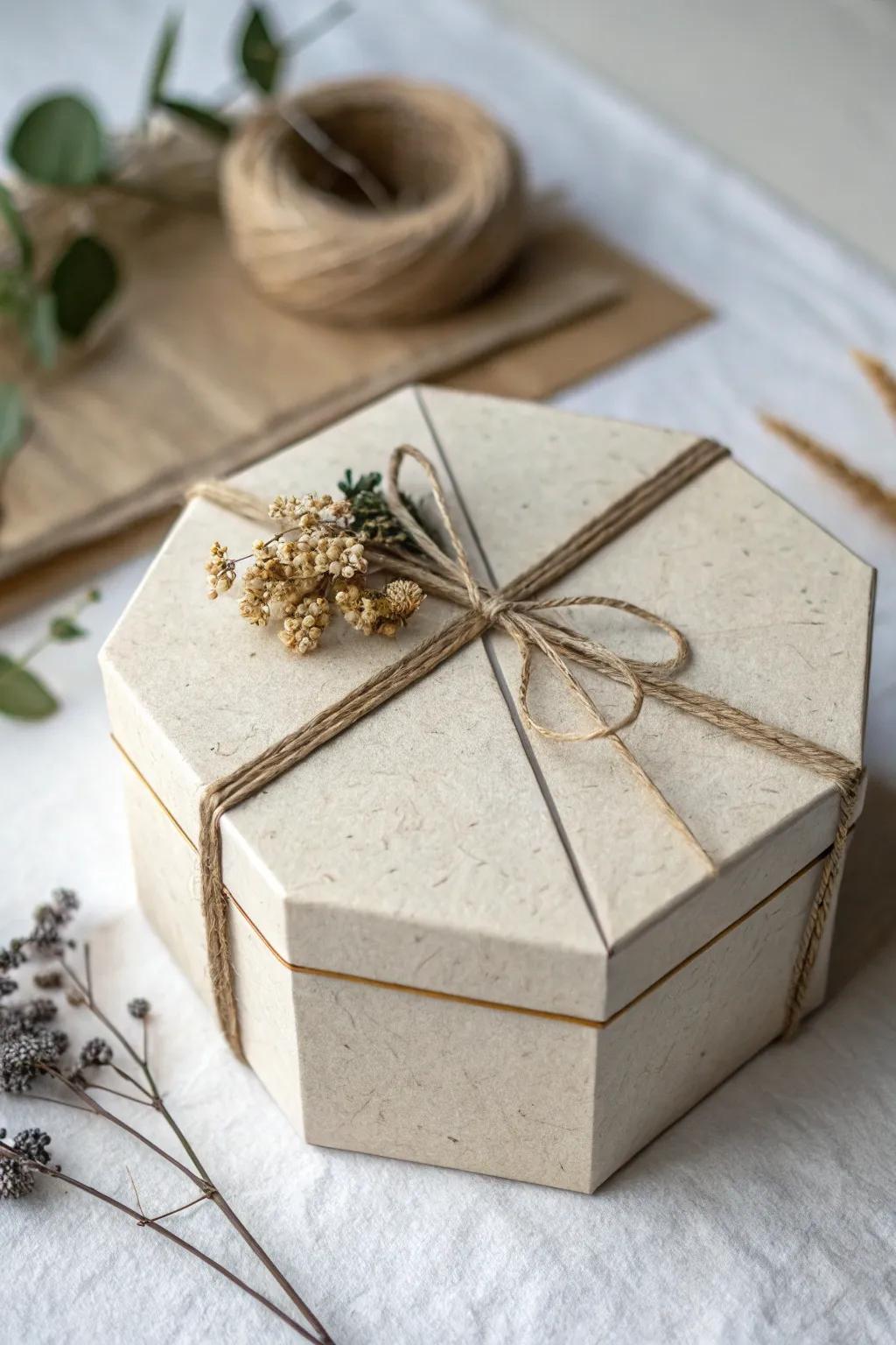 Elevate your gift-giving with a contemporary spin: a geometric marvel encapsulated within each box.