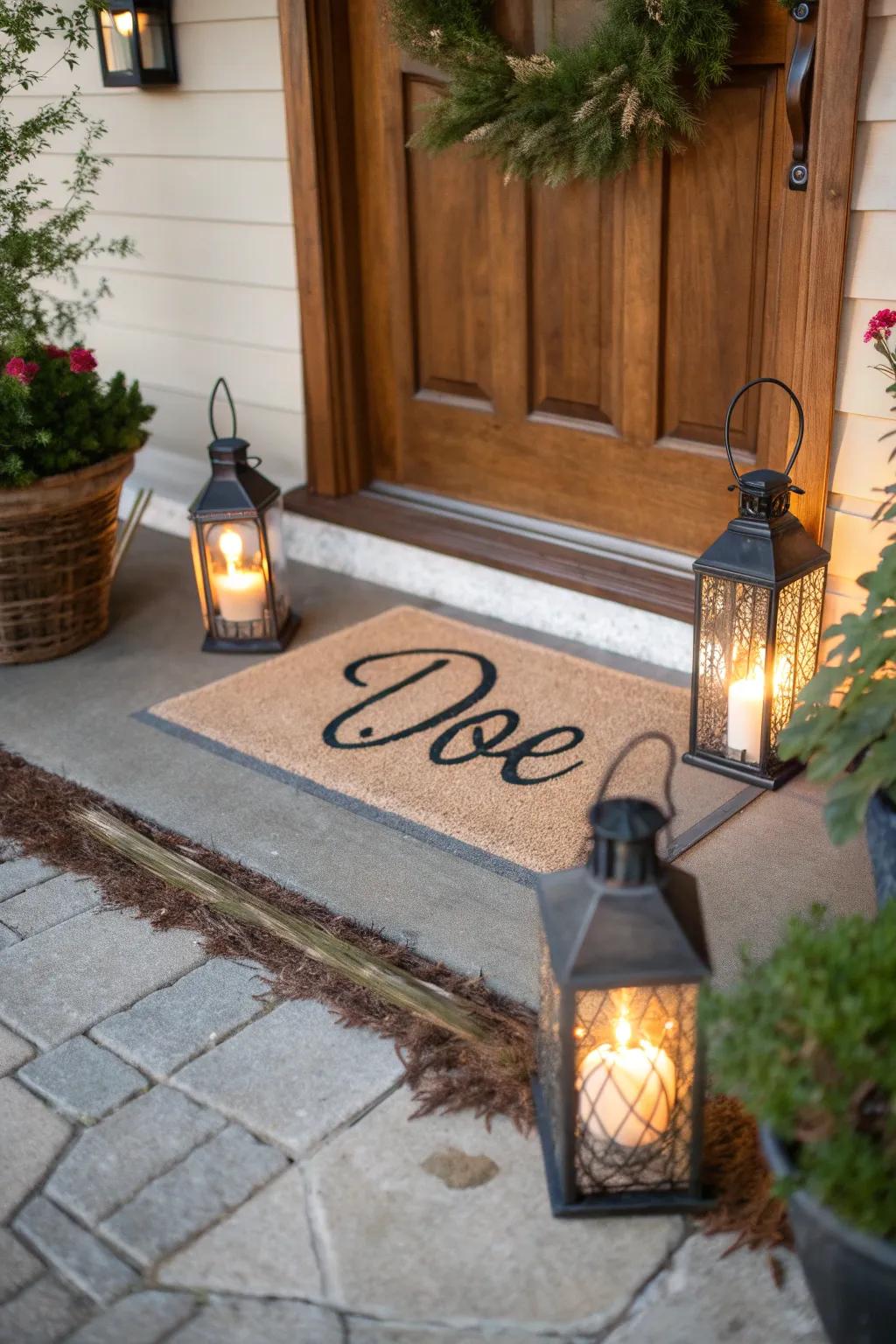 Personalized doormats create a unique and welcoming entrance
