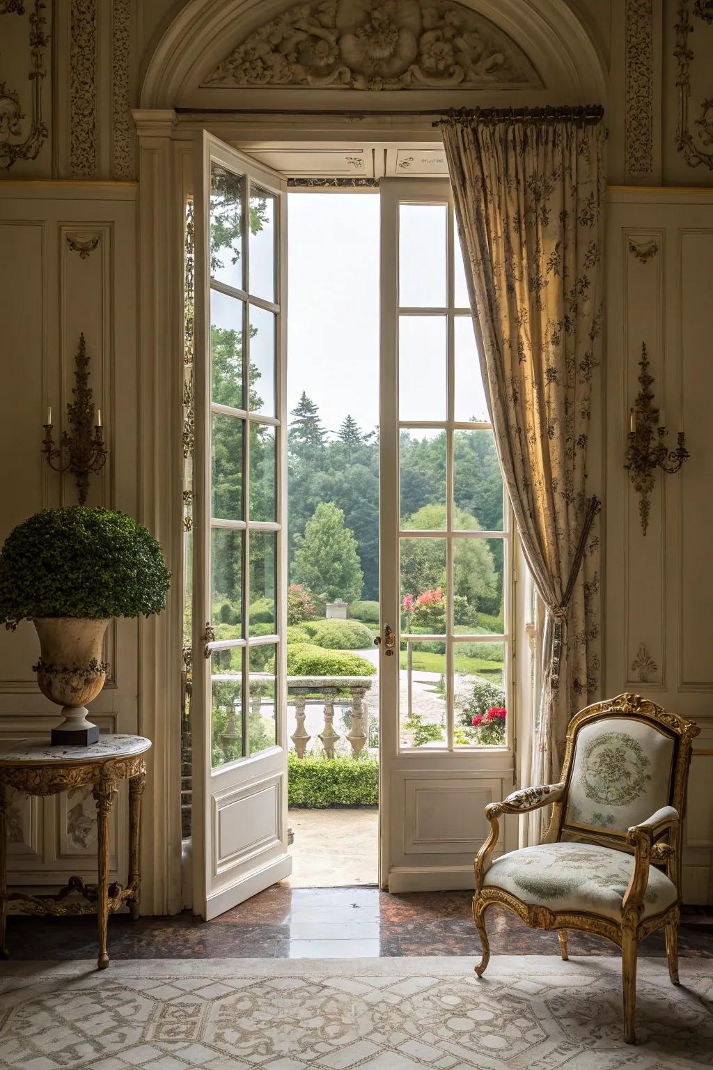 Bestow eternal grace with elegant French doors.