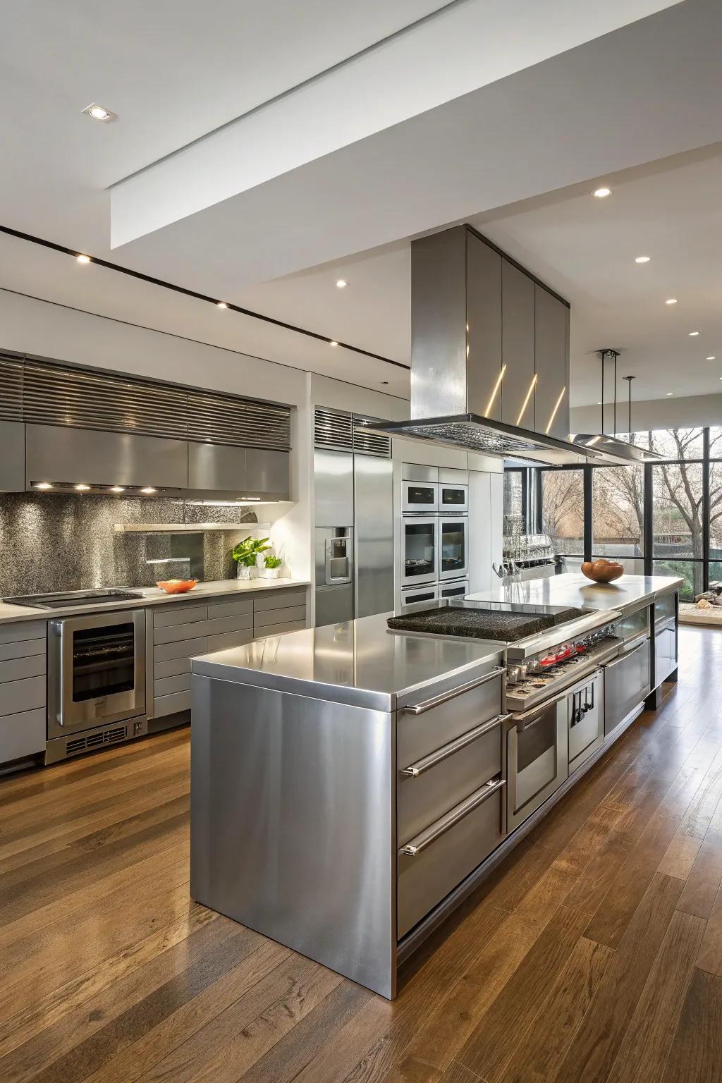 A double island kitchen where practicality and style merge seamlessly.
