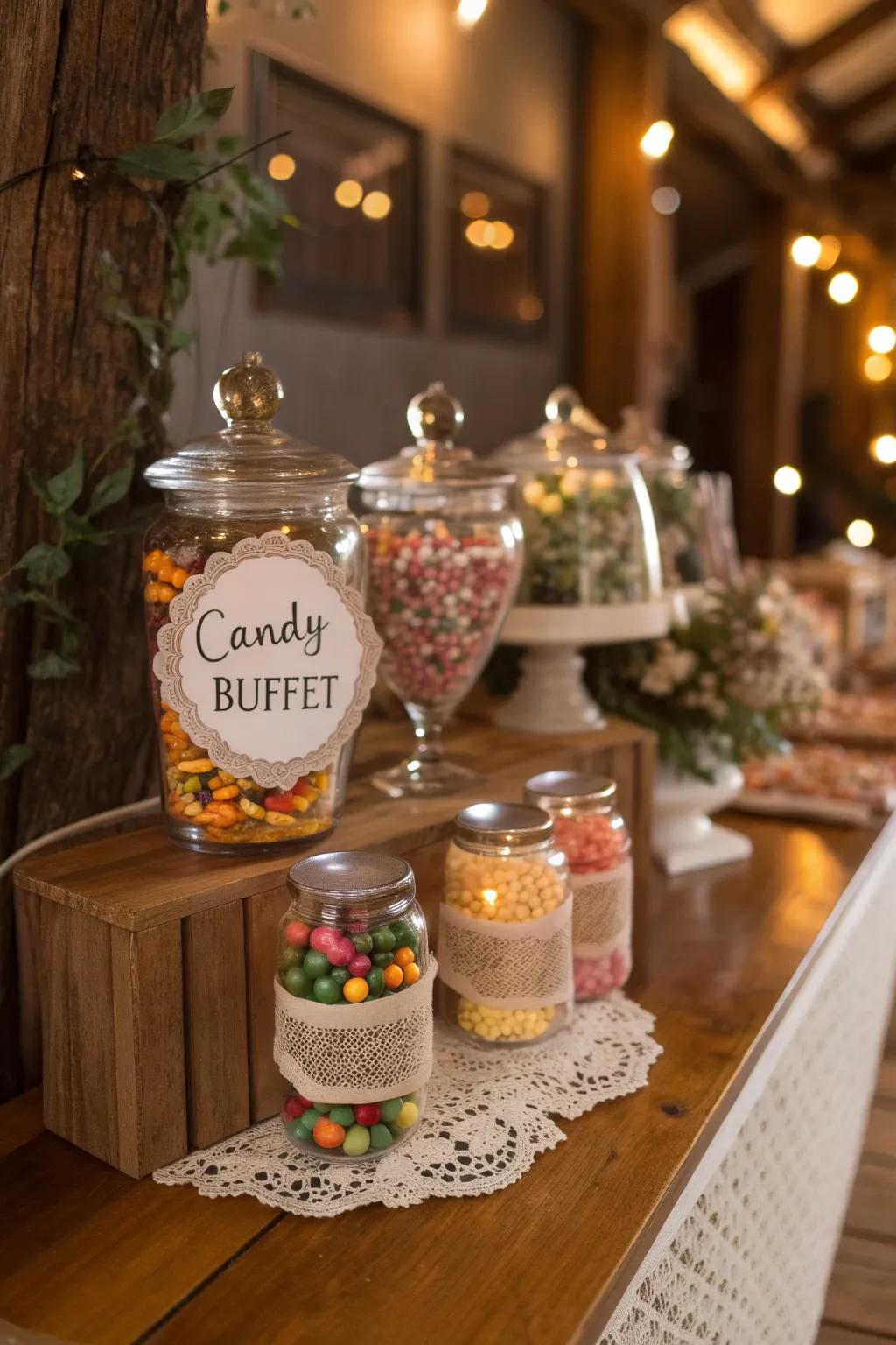 Charming decorative labels imparting a tailored element.