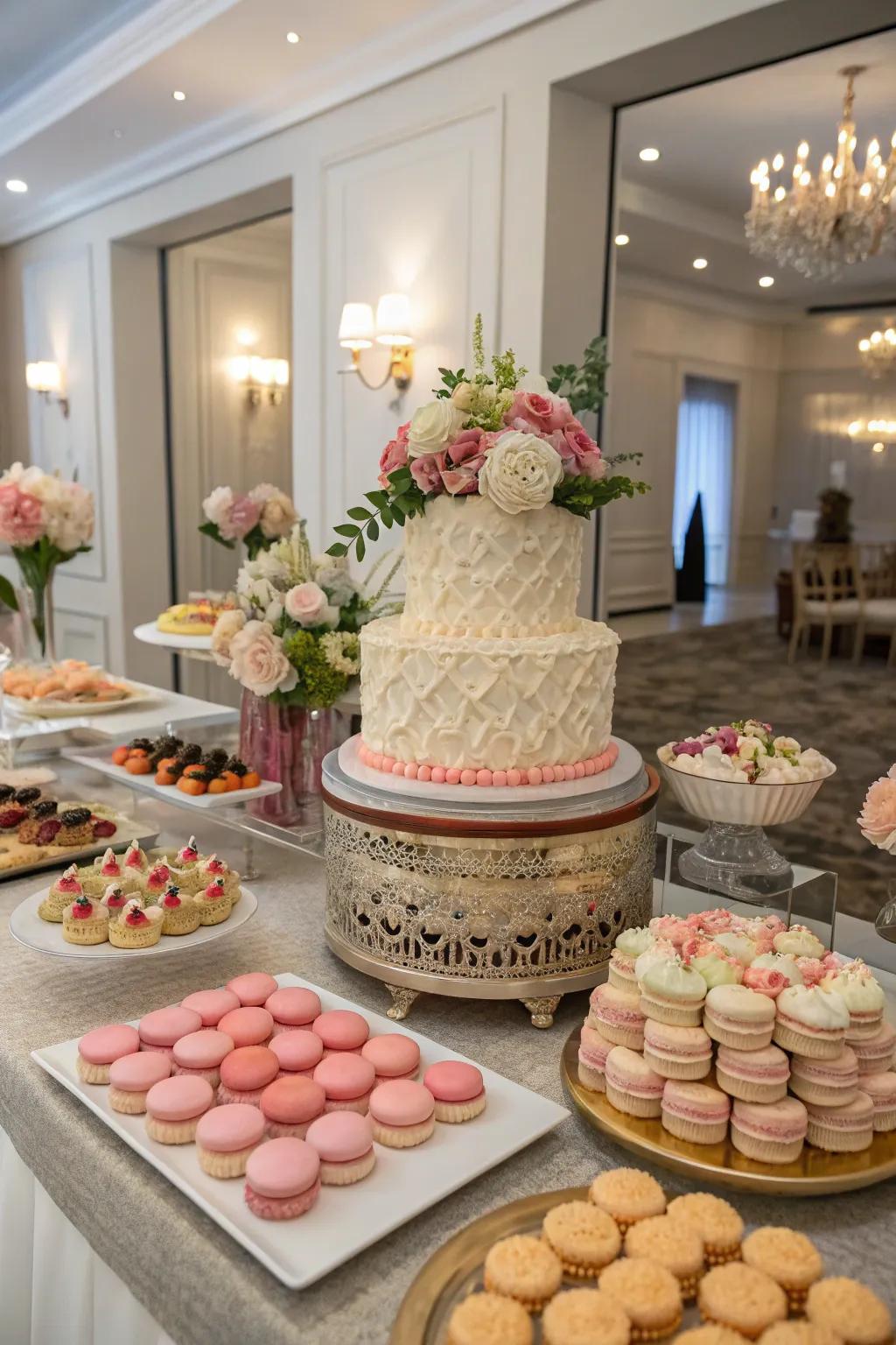 Themed dessert table with an extravagant cake.