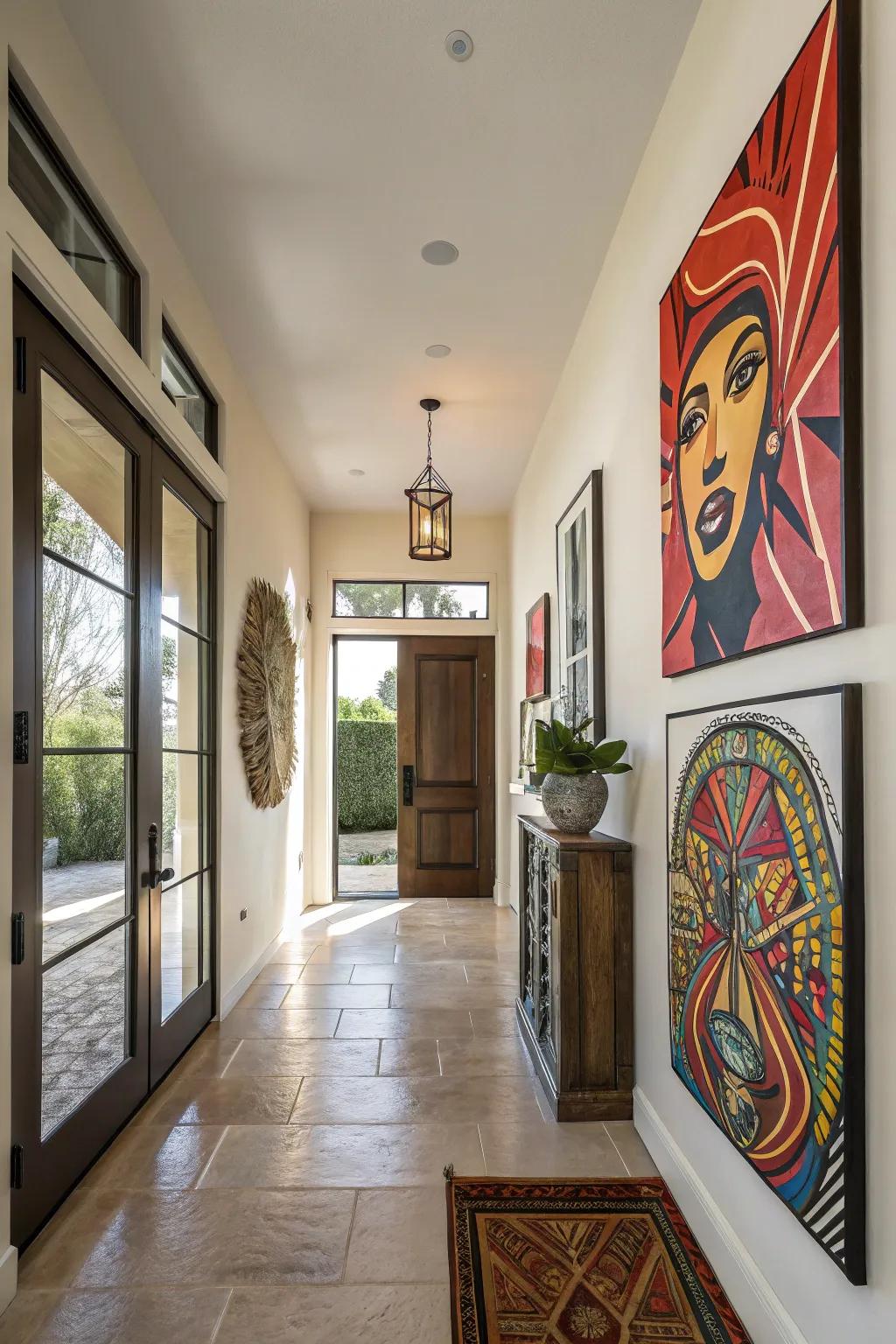 Artwork contributes to the uniqueness and style of your entryway.