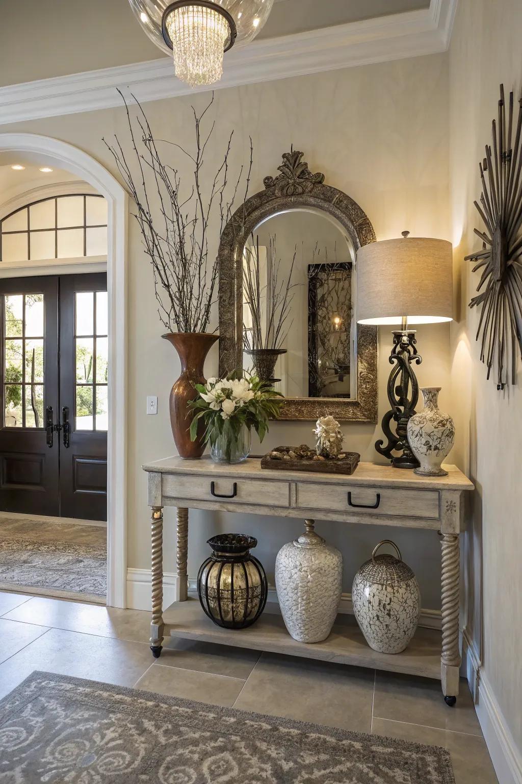 Console tables are both practical and beautiful, a great focal point for any entryway.