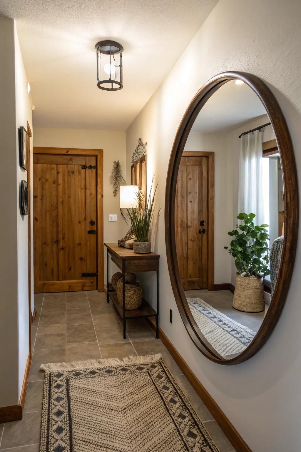 Looking glasses improve light and space in your entryway.
