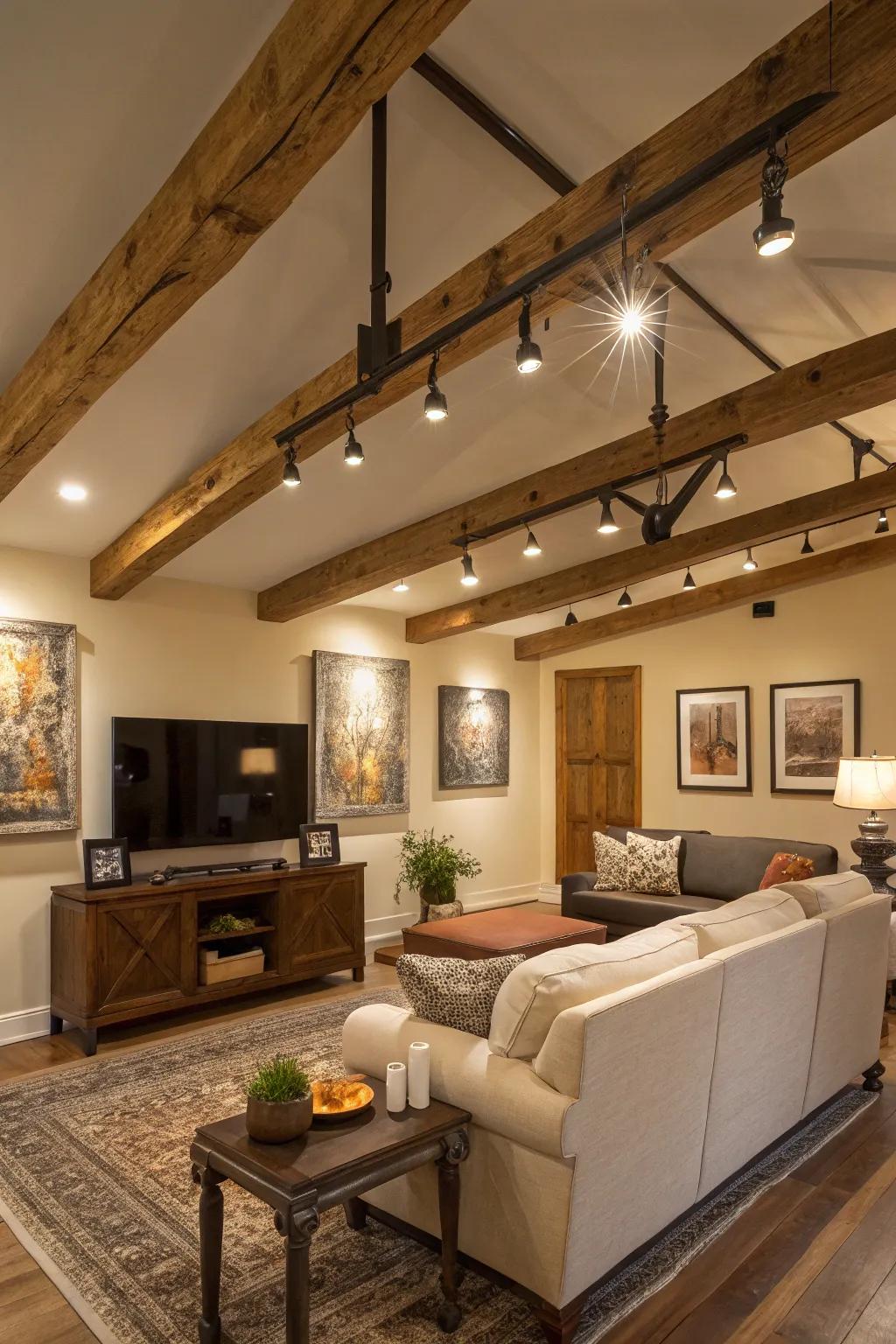 Flexible track lighting for dynamic spaces.