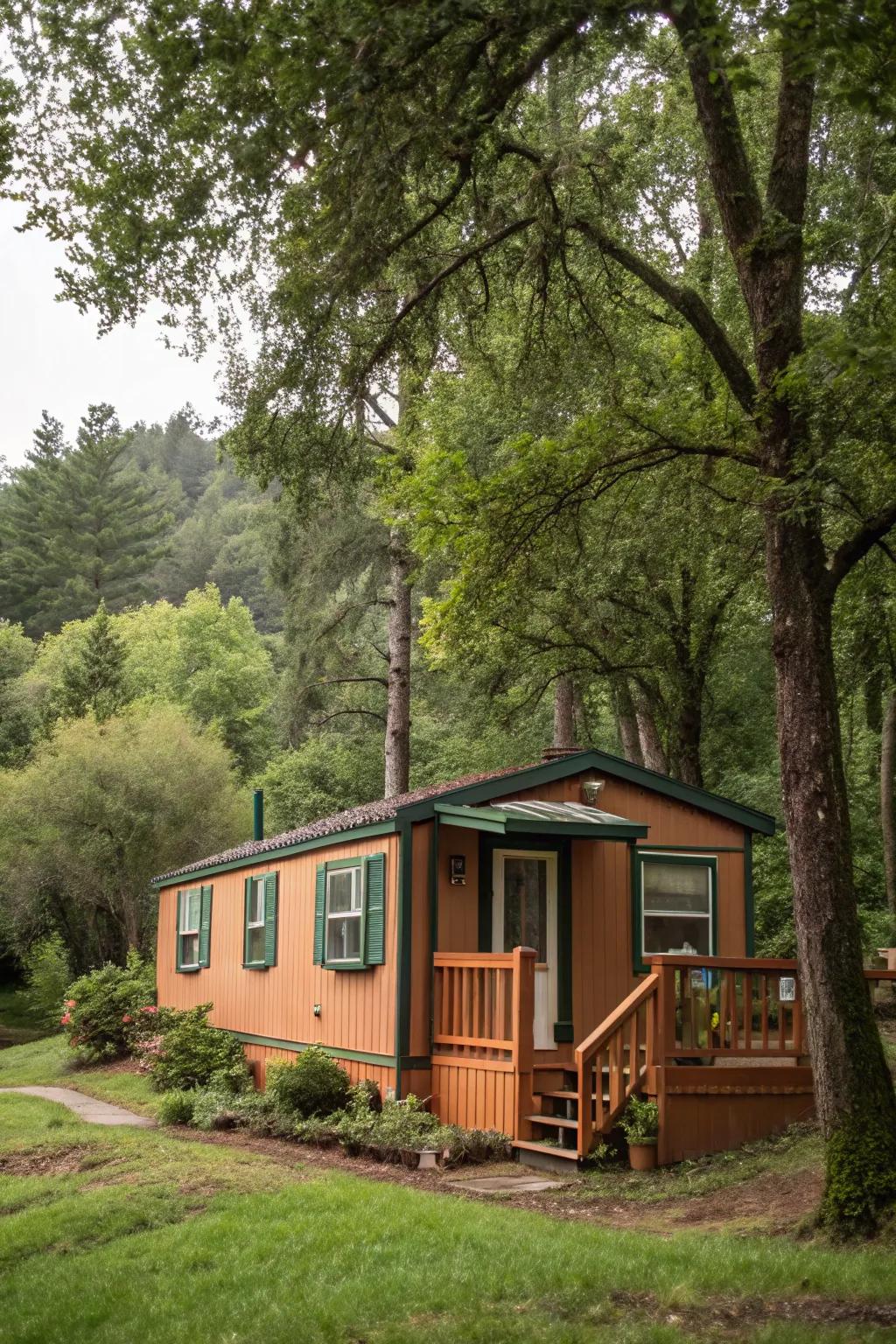 Earthy tones create harmony with the natural environment.