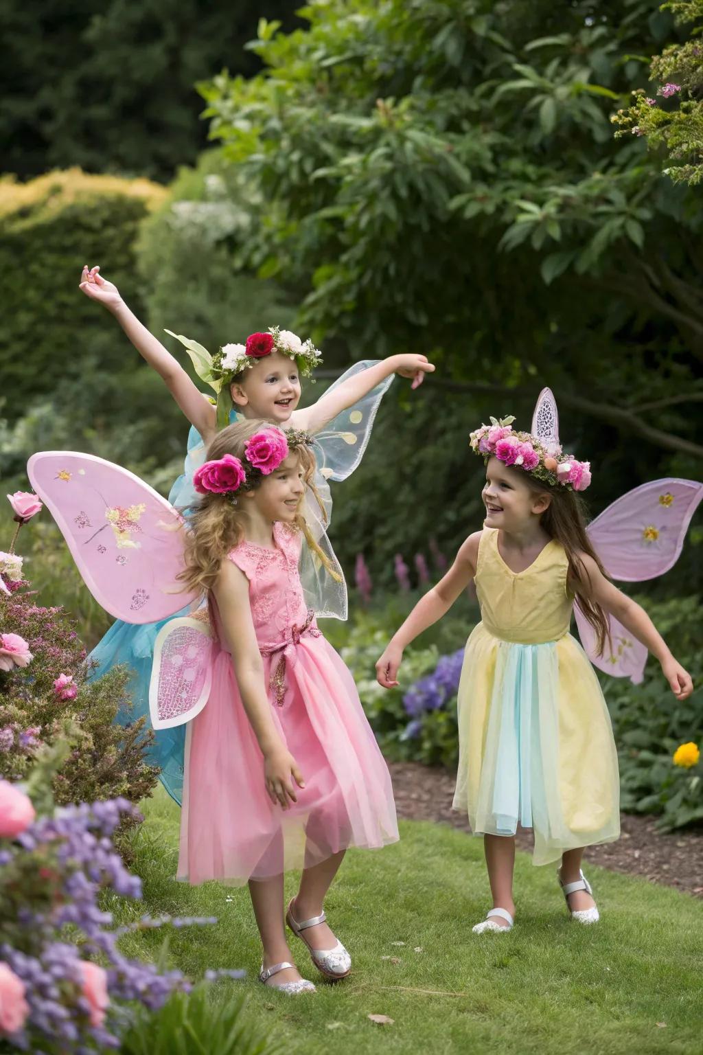 Young attendees in captivating fairy getups.