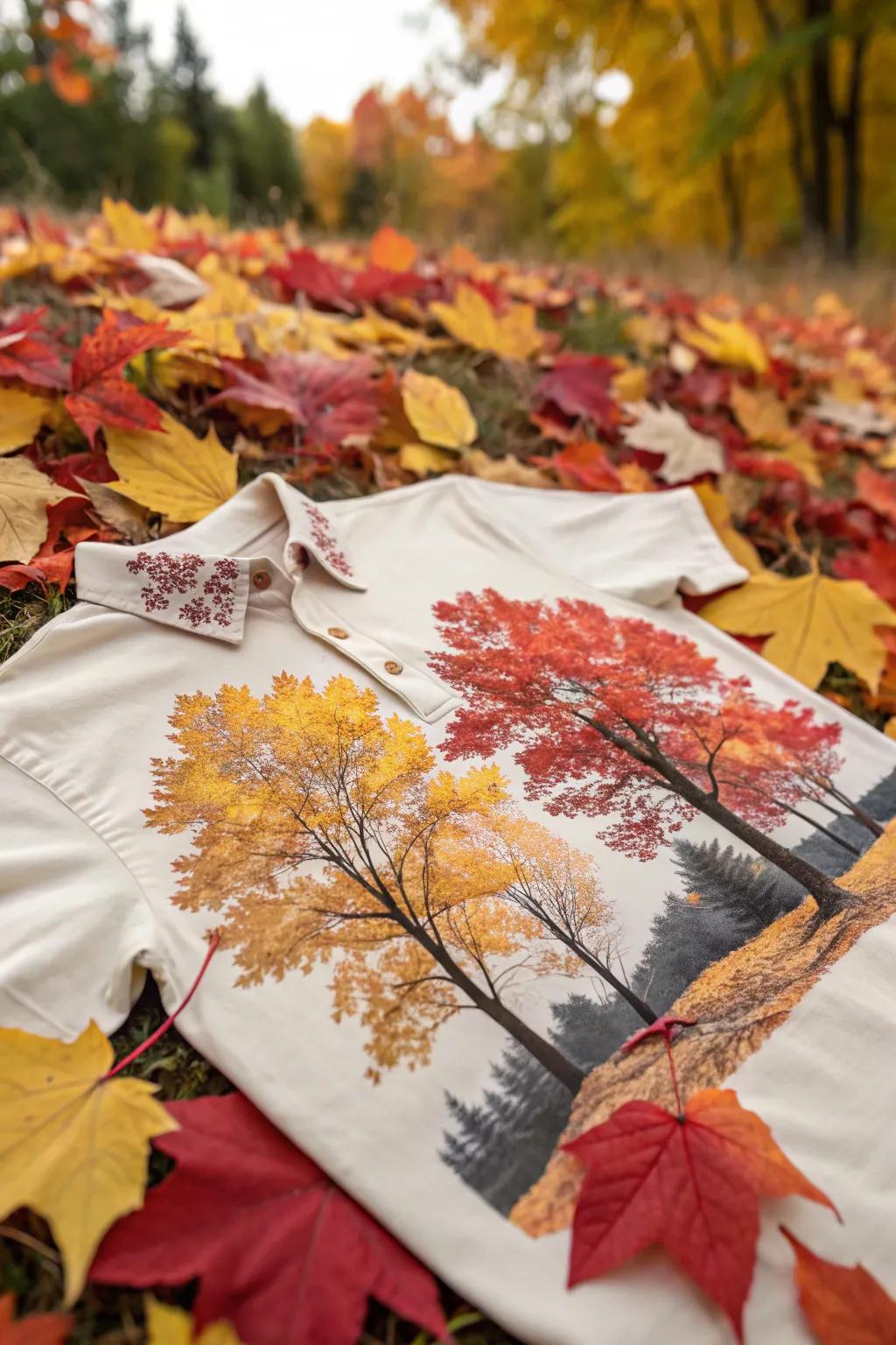 Shirts with motifs inspired by nature enliven the fall season.