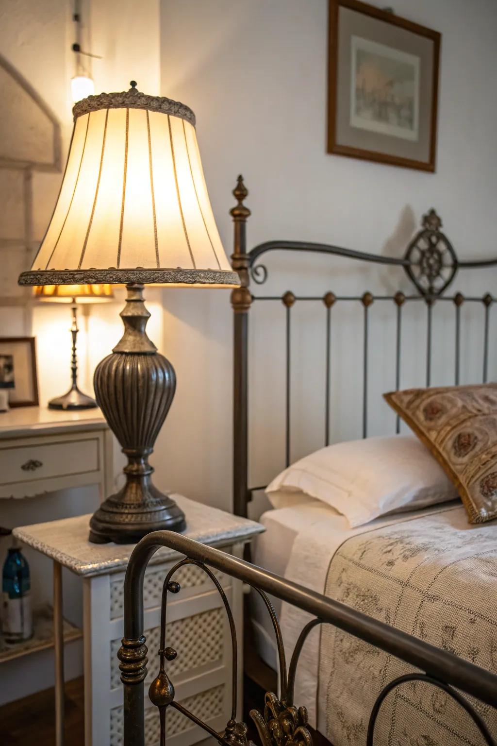 A combination of vintage and industrial touches gives charm.