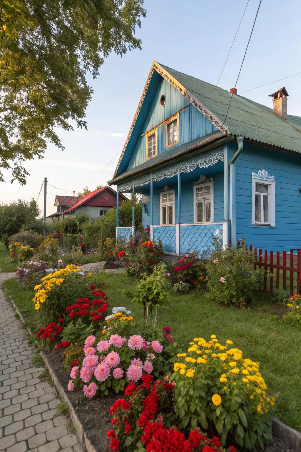 Vibrant hues can inject a playful element into your home's facade.