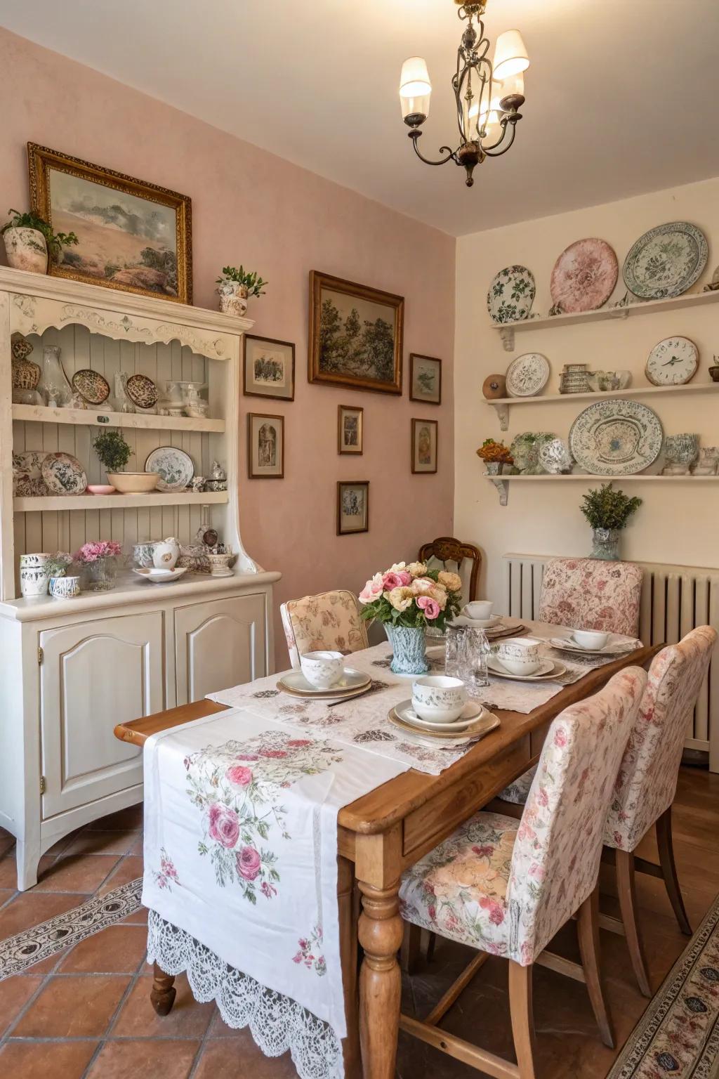 Soft colors make a dining area feel calm and welcoming.