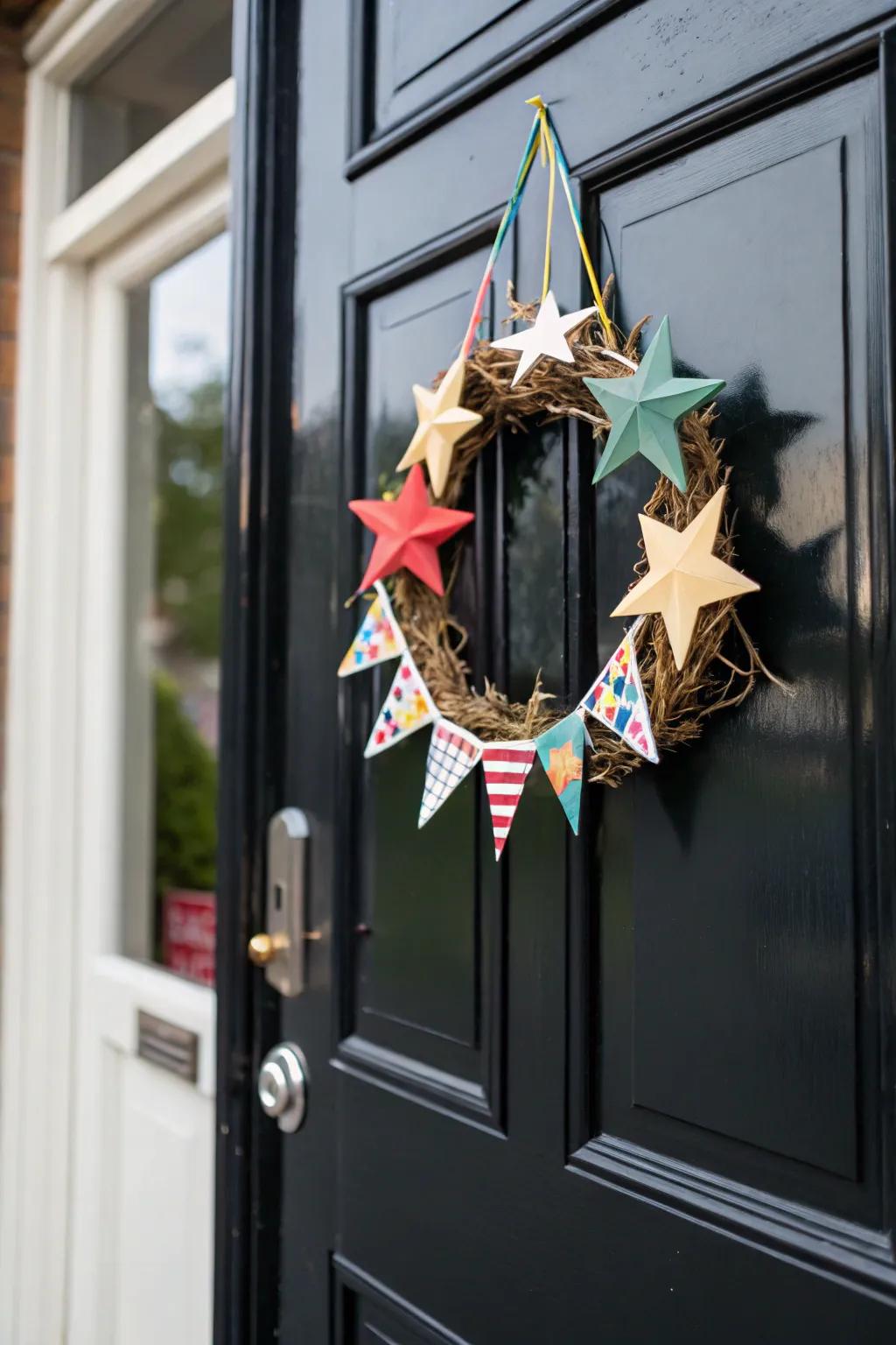 A striking star-shaped wreath for a bold statement.