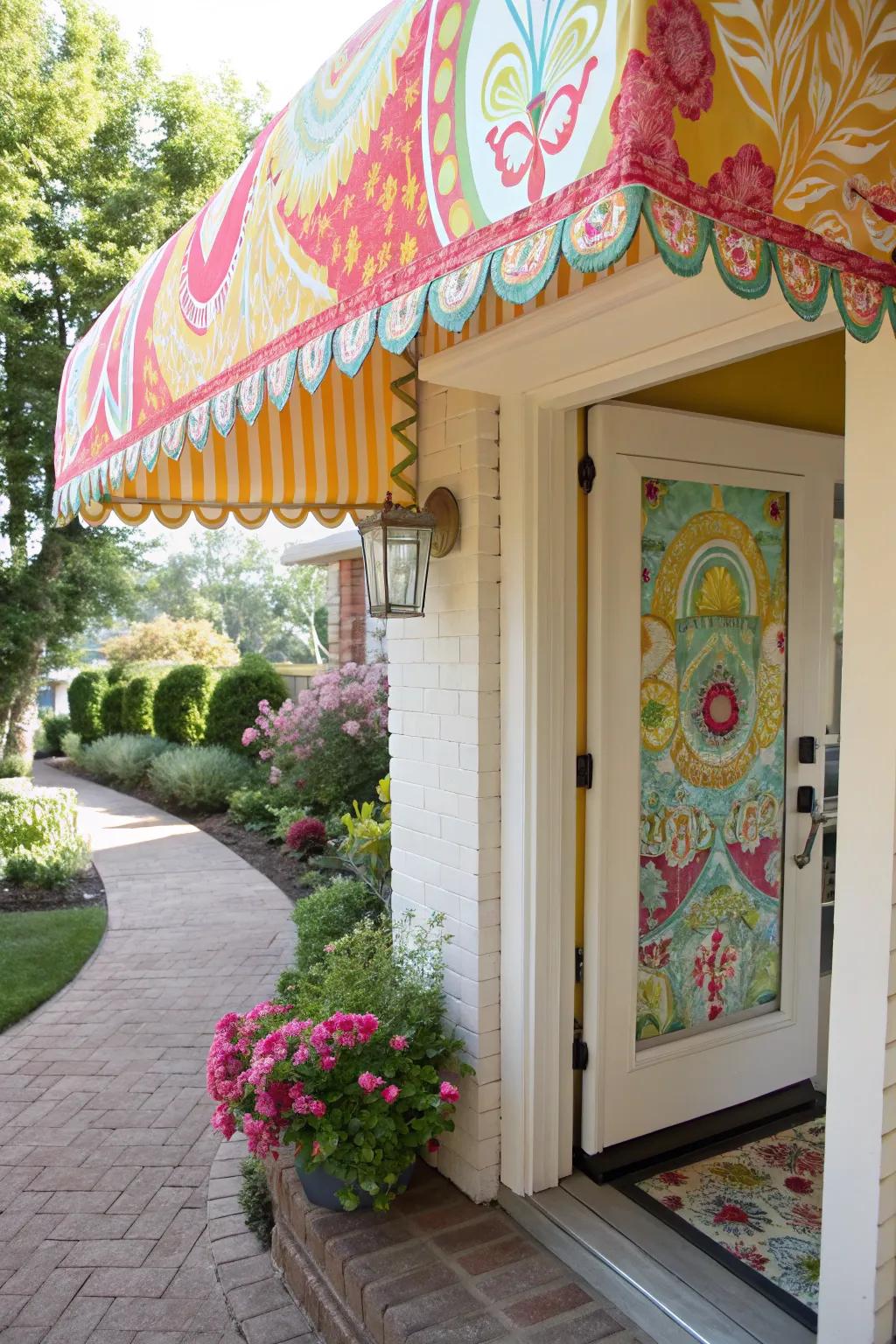 Textile covers bring lively flair.