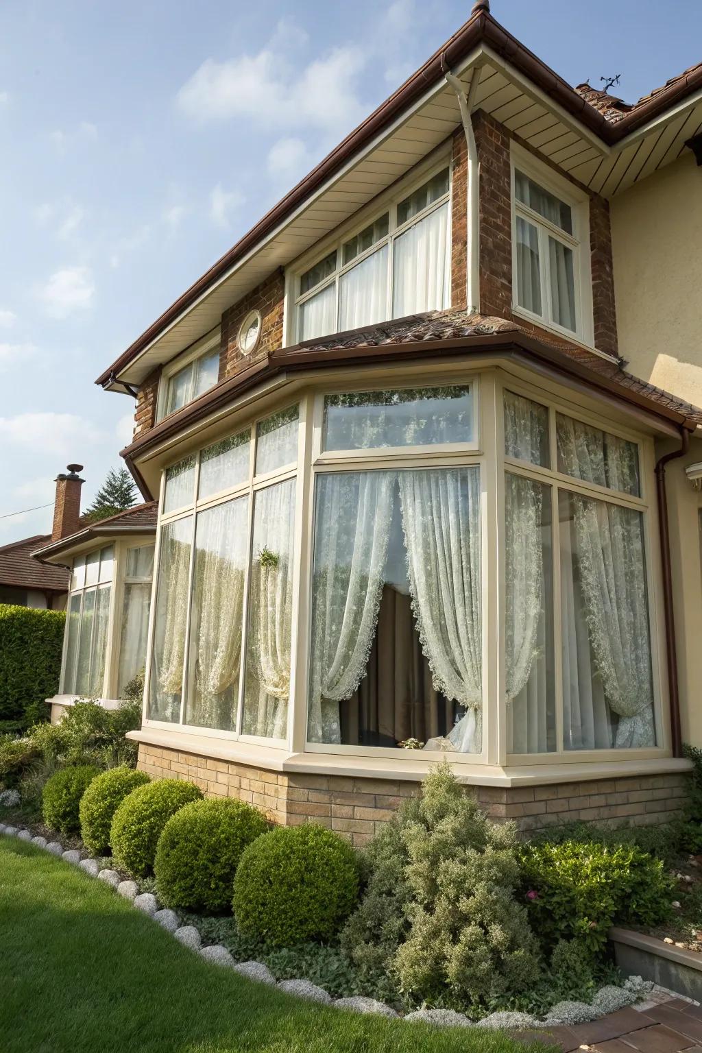 A bow window introduces both charm and illumination to your dwelling.