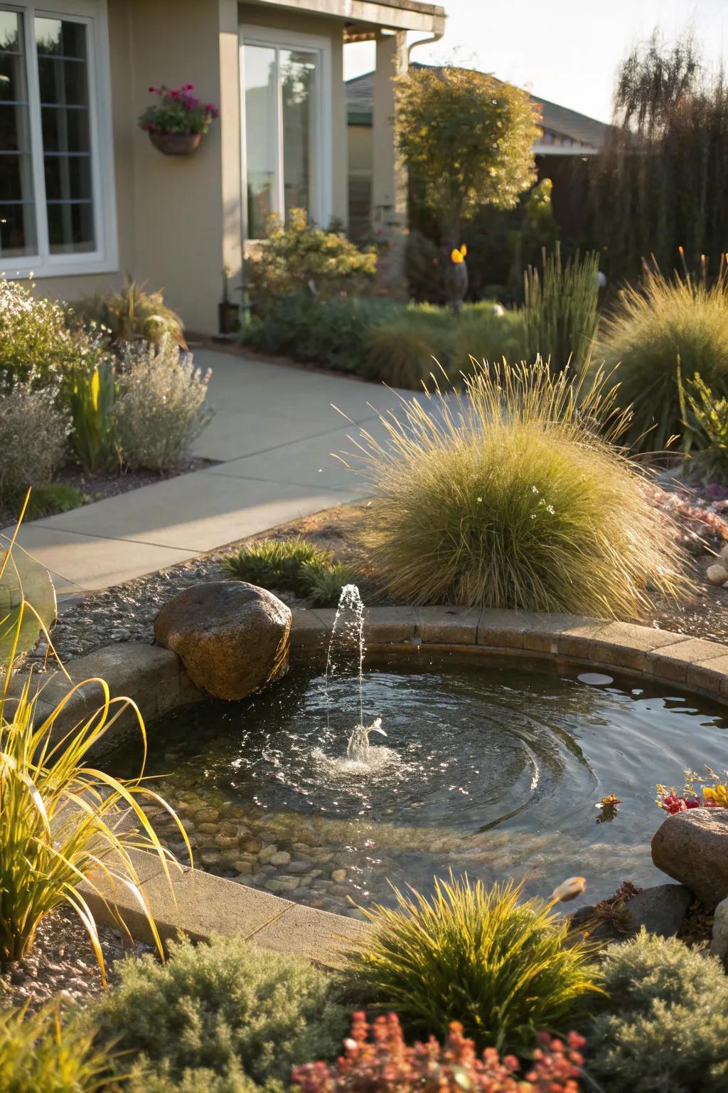 Water features offer tranquility and become a haven for wildlife, enhancing natural beauty.