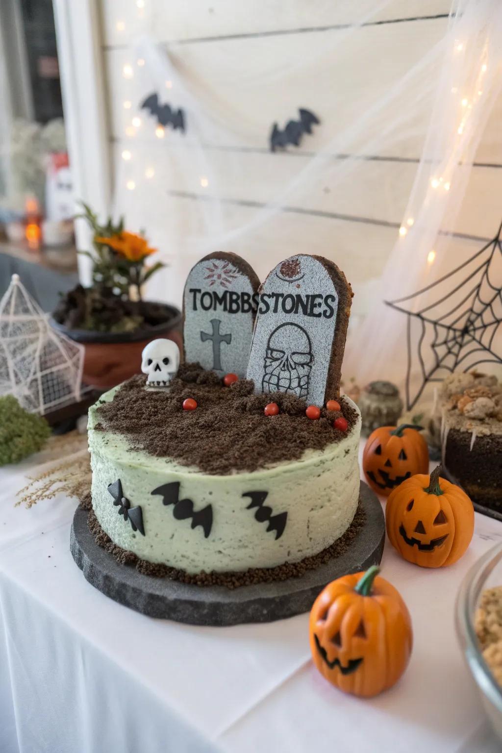 Inter the past with a chuckle, thanks to this grave-themed confection!