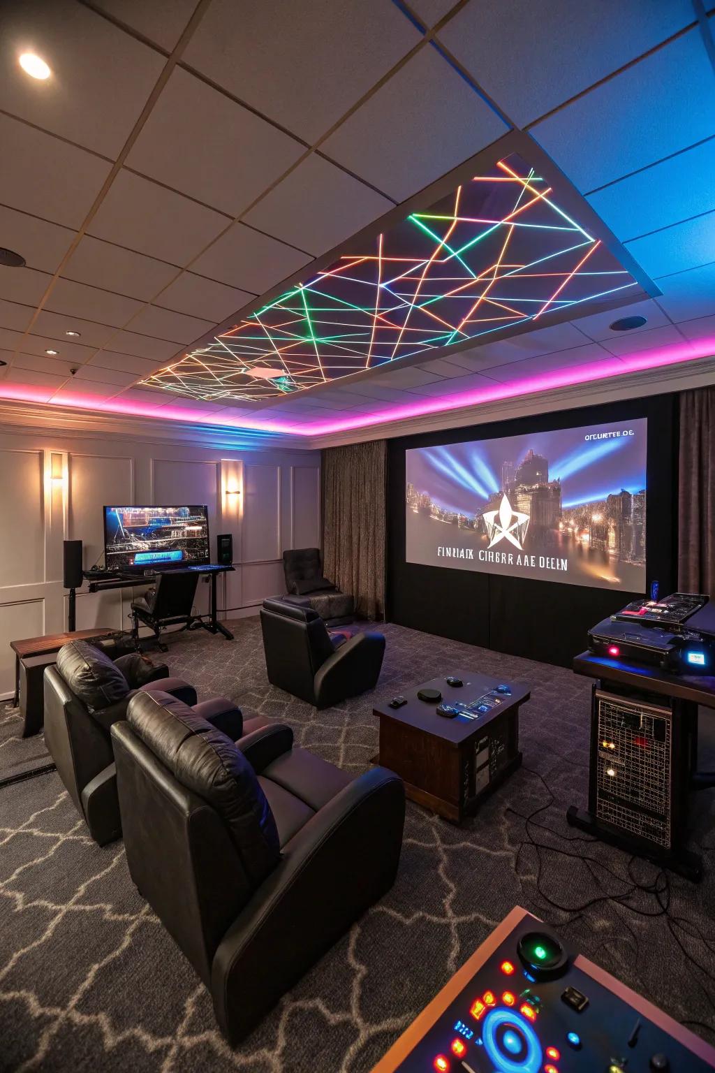 Immersive projection transforms your ceiling into an interactive showcase.