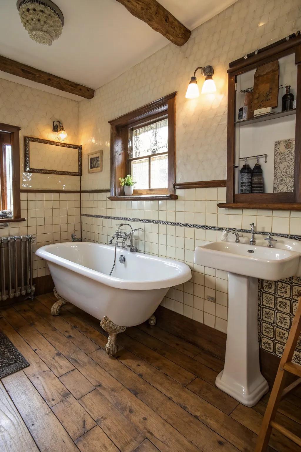 Vintage fixtures impart a sense of ageless sophistication to any environment.