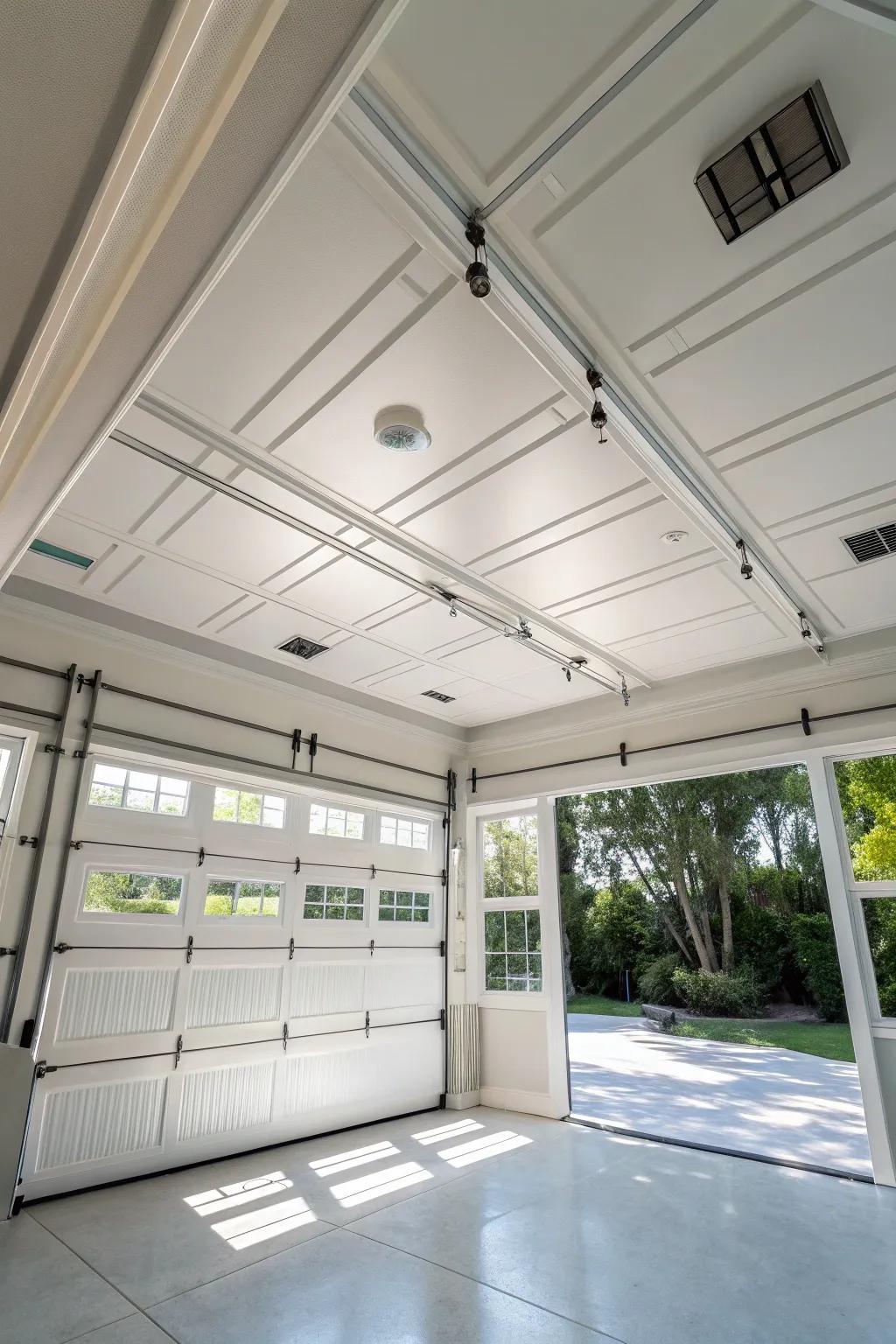 Vinyl panels brighten up your garage while being easy to maintain.