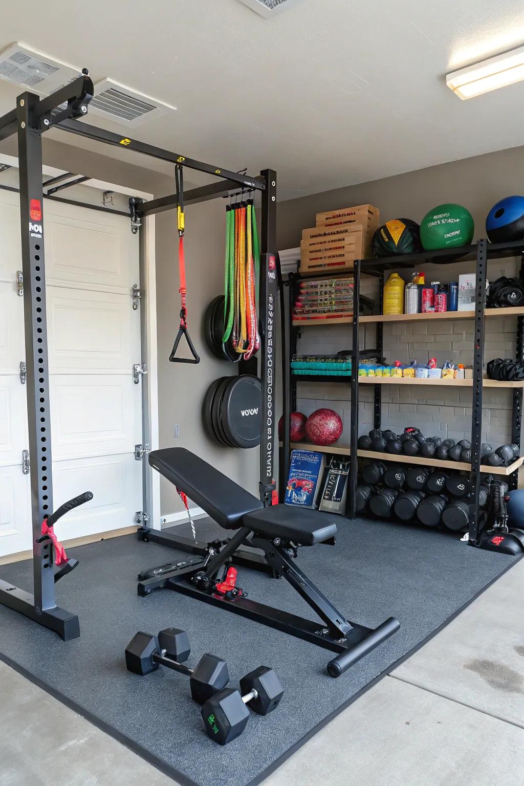 Multi-purpose equipment provides flexibility in a compact arrangement.