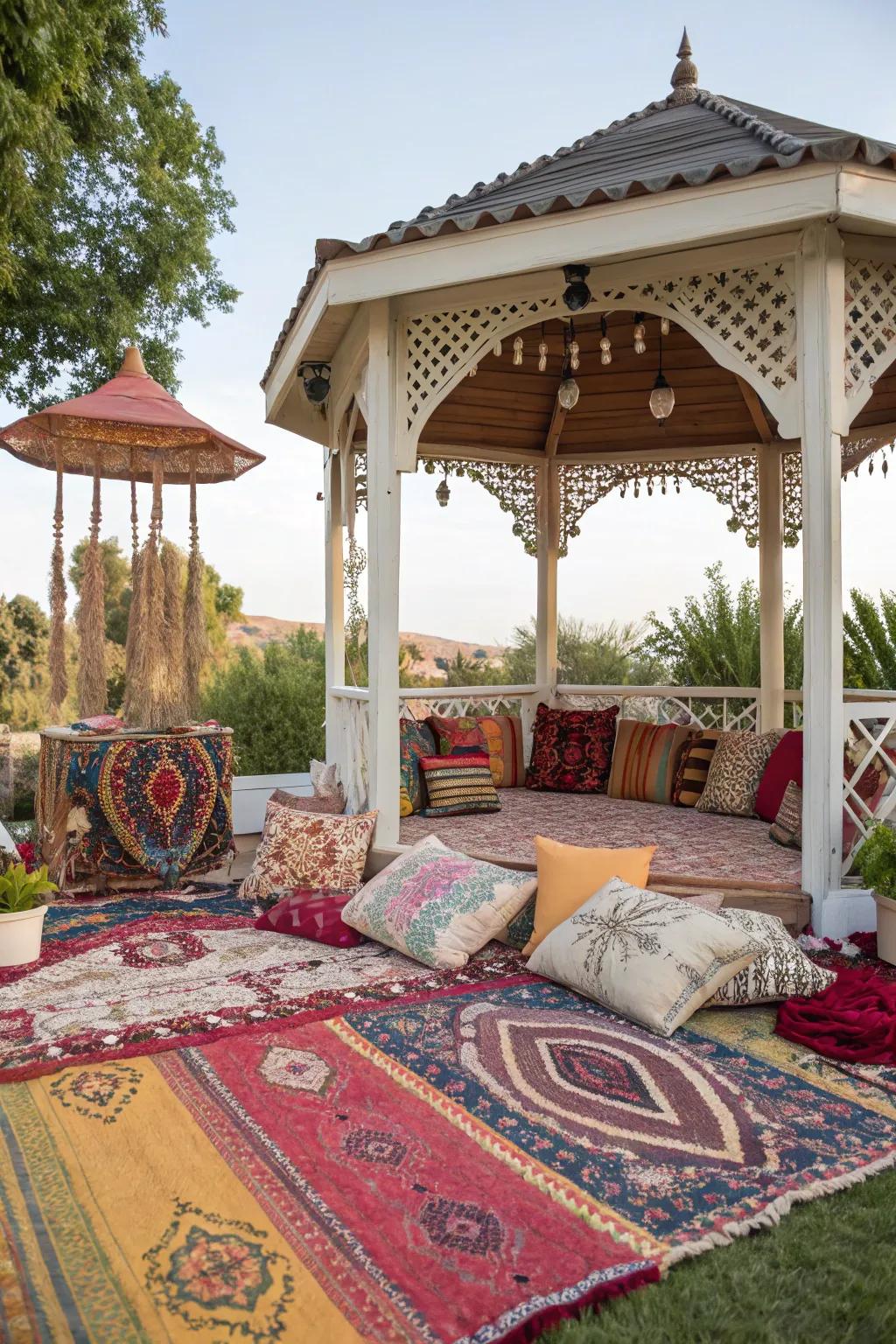 Bohemian decor adds a splash of color and creativity.