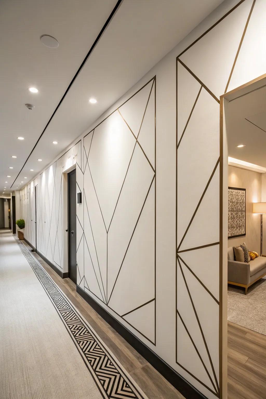 Create a statement with minimalist line art.