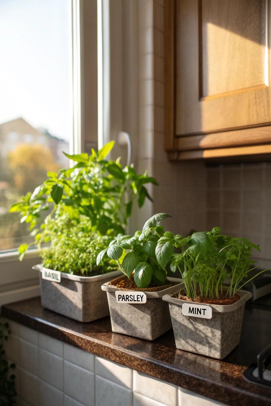 An inviting herb garden that transforms any kitchen into a fresh oasis.