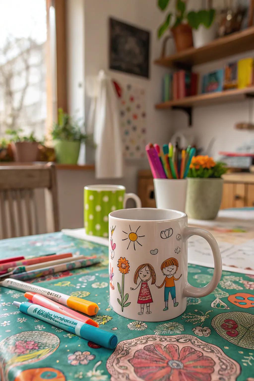 A mug that embodies the purity and creativity of grandkids.