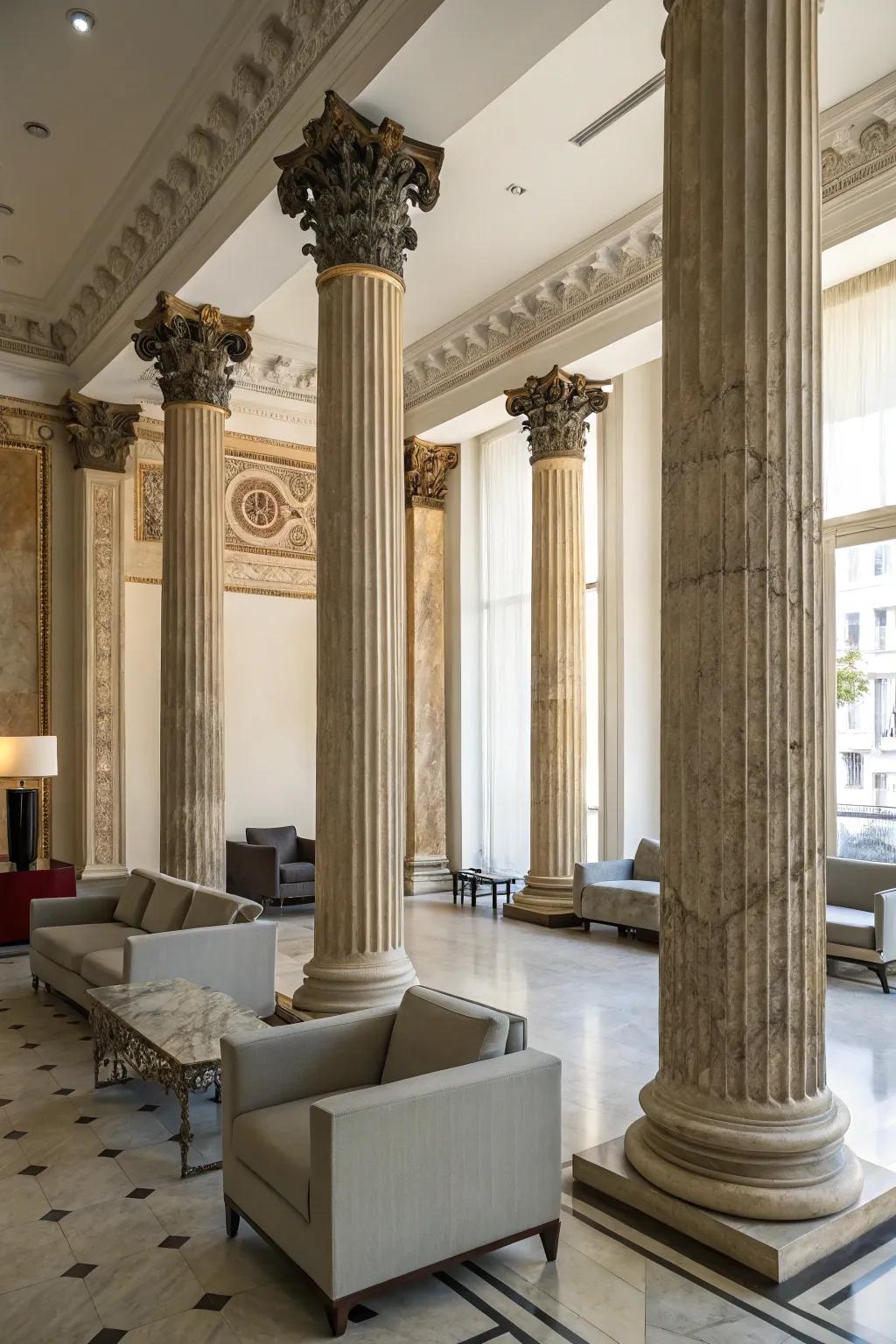 Uniting classic and modern elements fashions a vibrant Hellenic-inspired space.