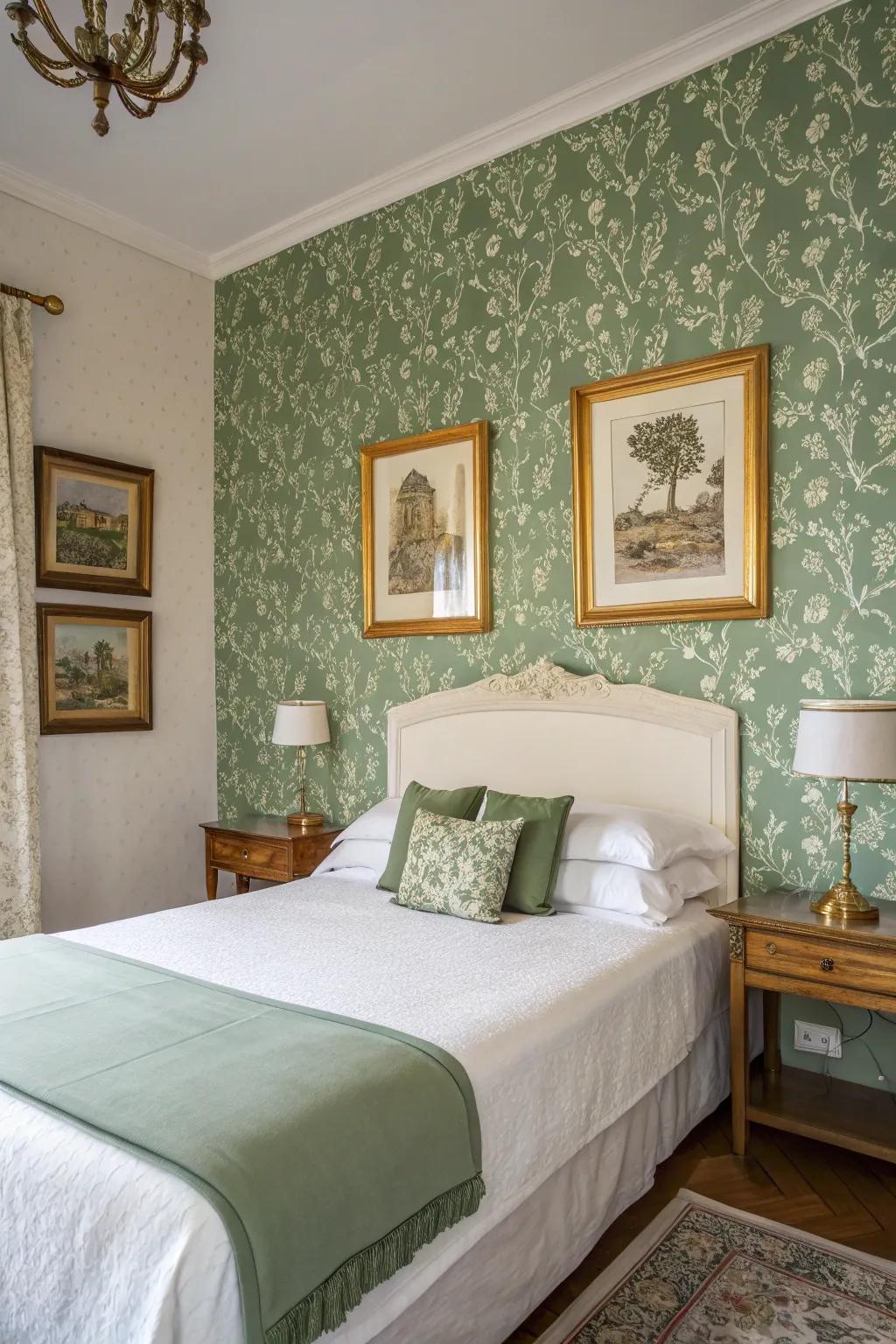Green wall treatments give the space more elegance and depth.