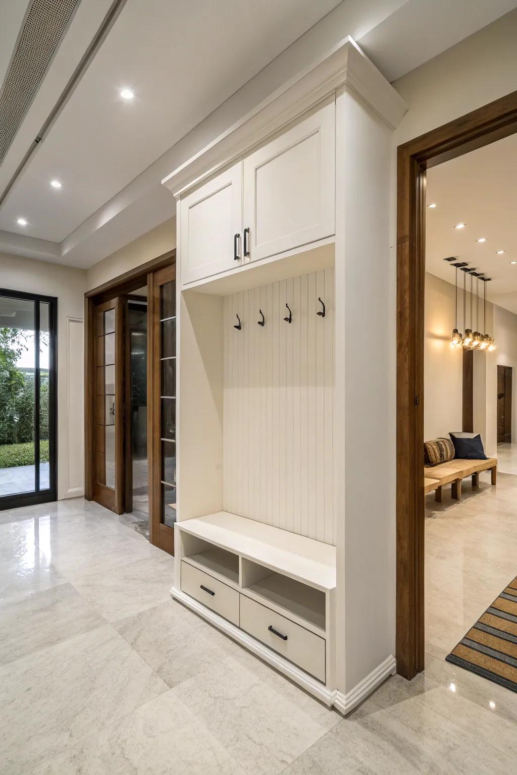 Experience sleek modernity with a minimalist hall tree.