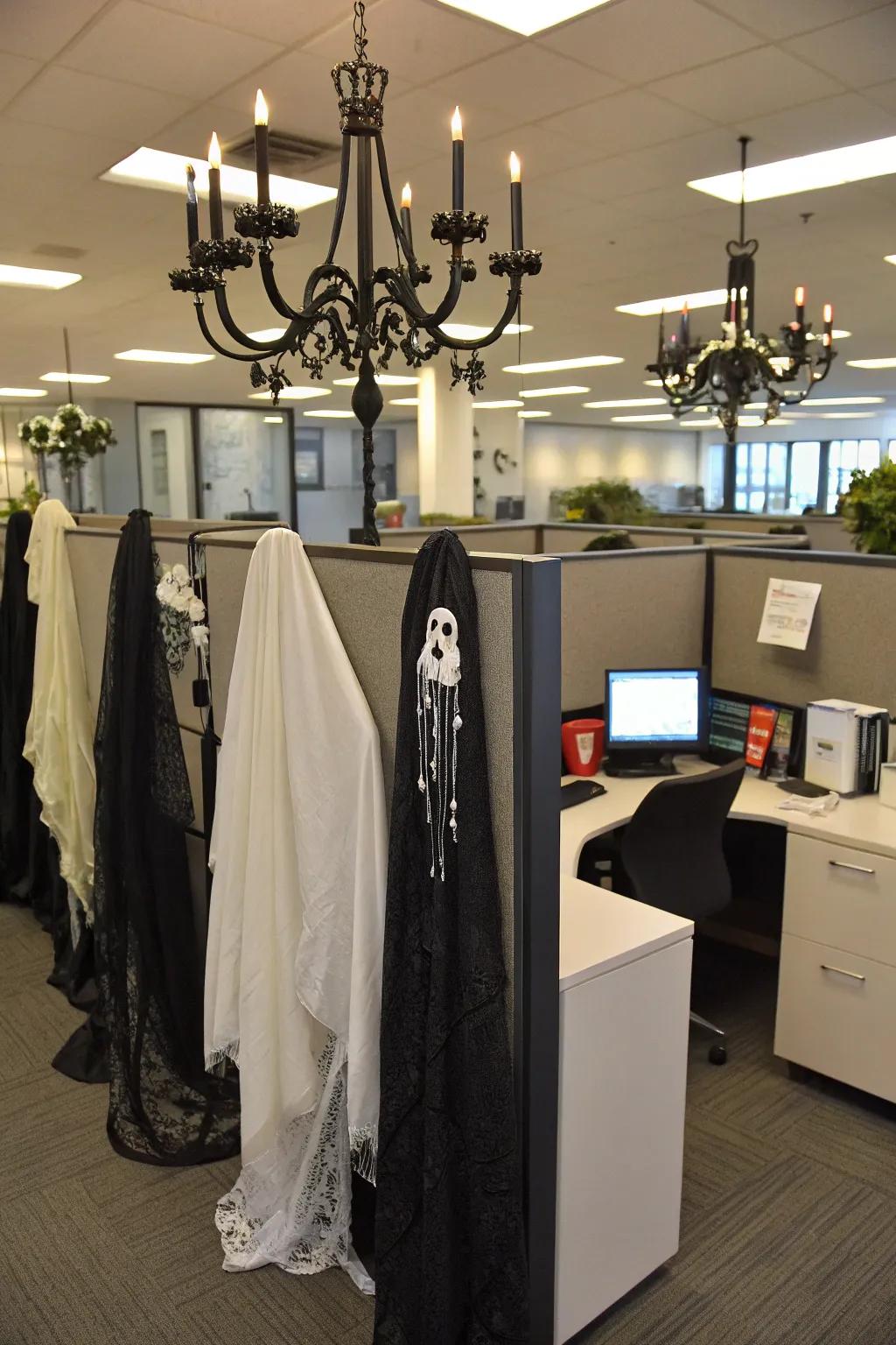 Realize gothic sophistication with layered cloth and haunting details.