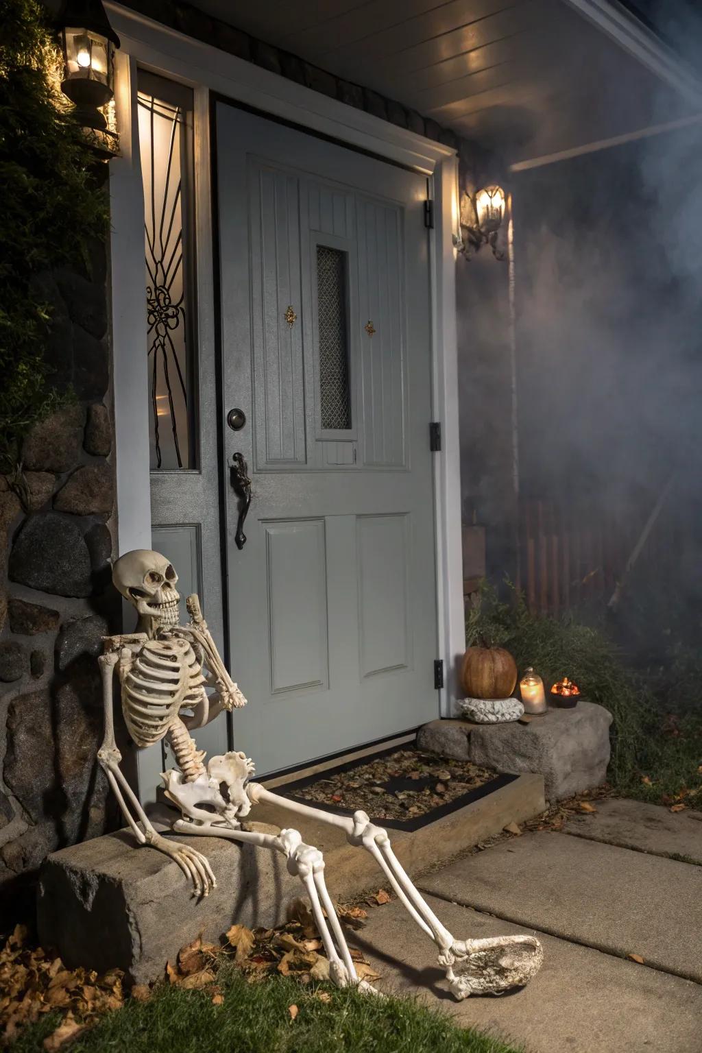 An anatomical figure embellishment introduces a dash of All Hallows’ Eve fright.