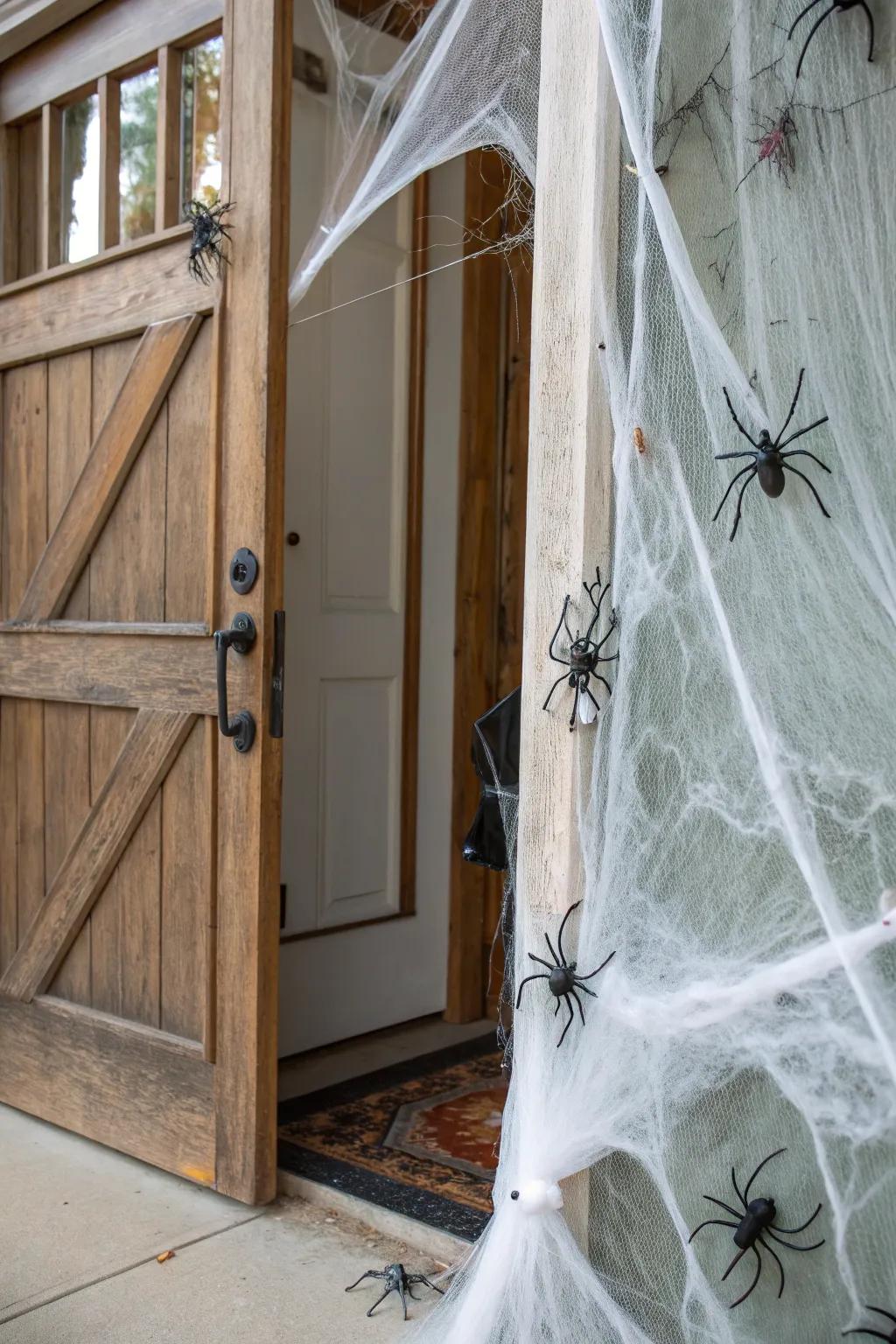 Cobwebs make for an effortlessly spooky arrival point.