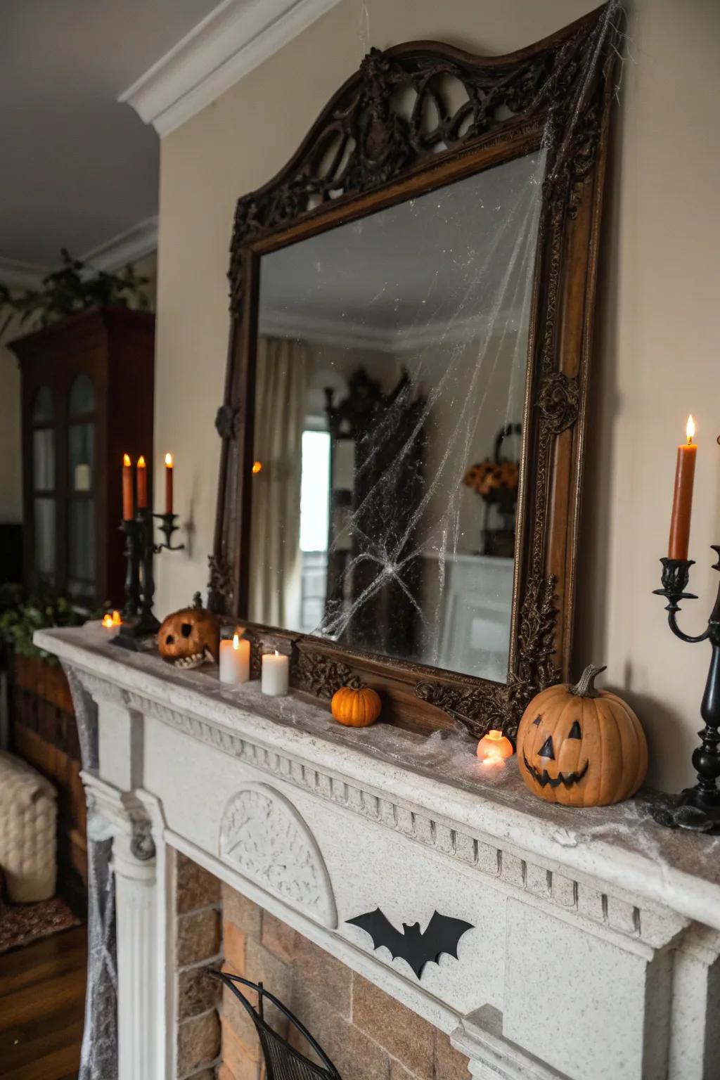 A haunted reflection that doubles the Halloween enchantment.