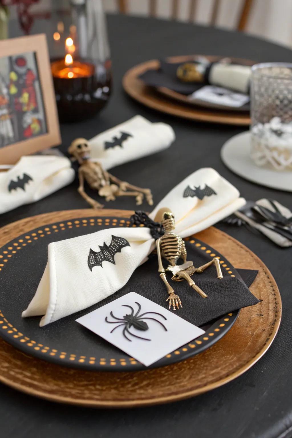 Themed place details contribute a whimsical and personal flourish.
