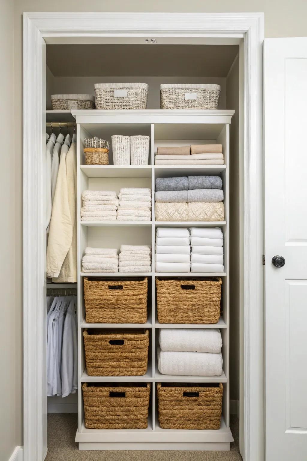 Taking advantage of the full closet height maximizes your storage potential.