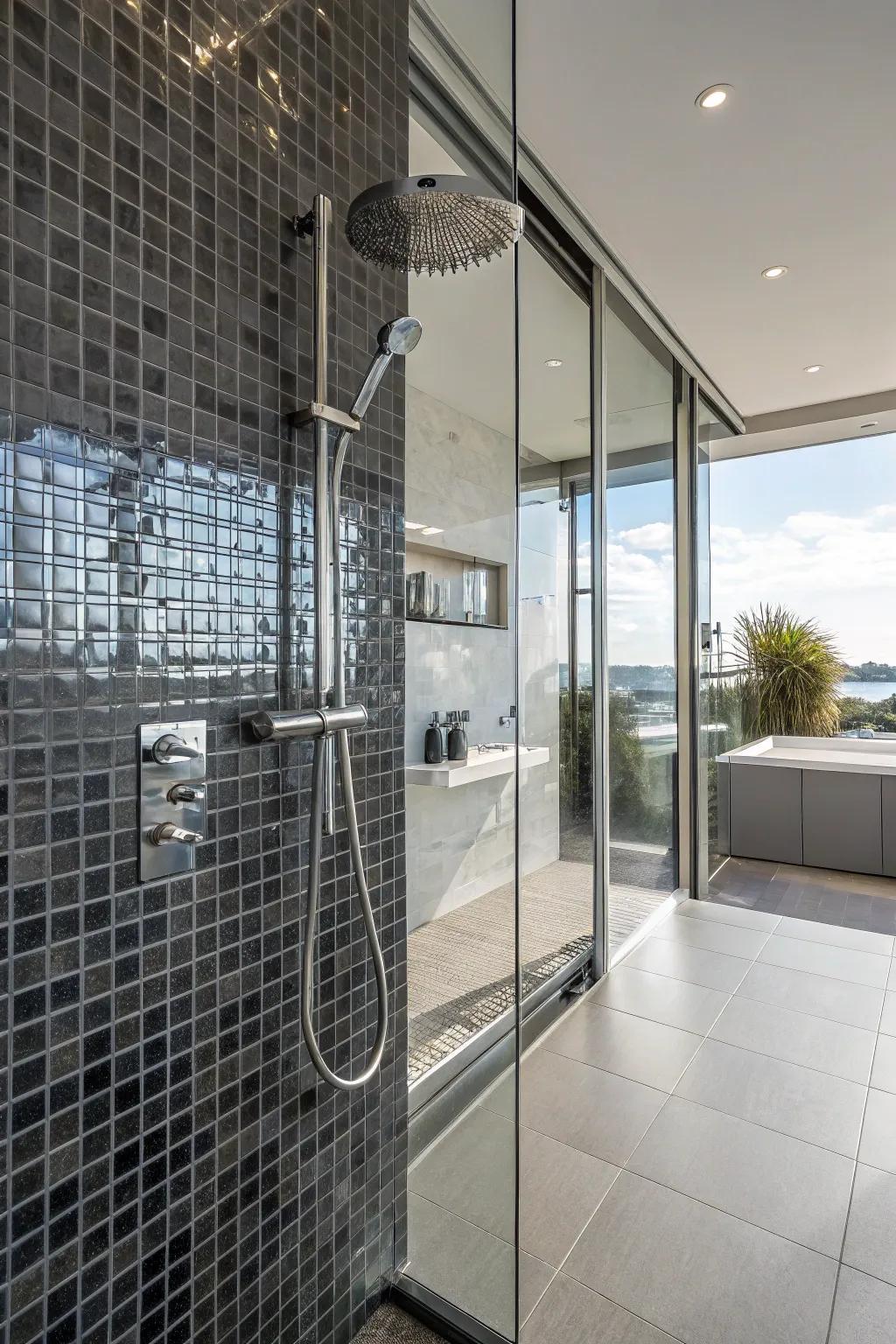 Realize a body jet impact through shoulder-height flexible shower head setting.