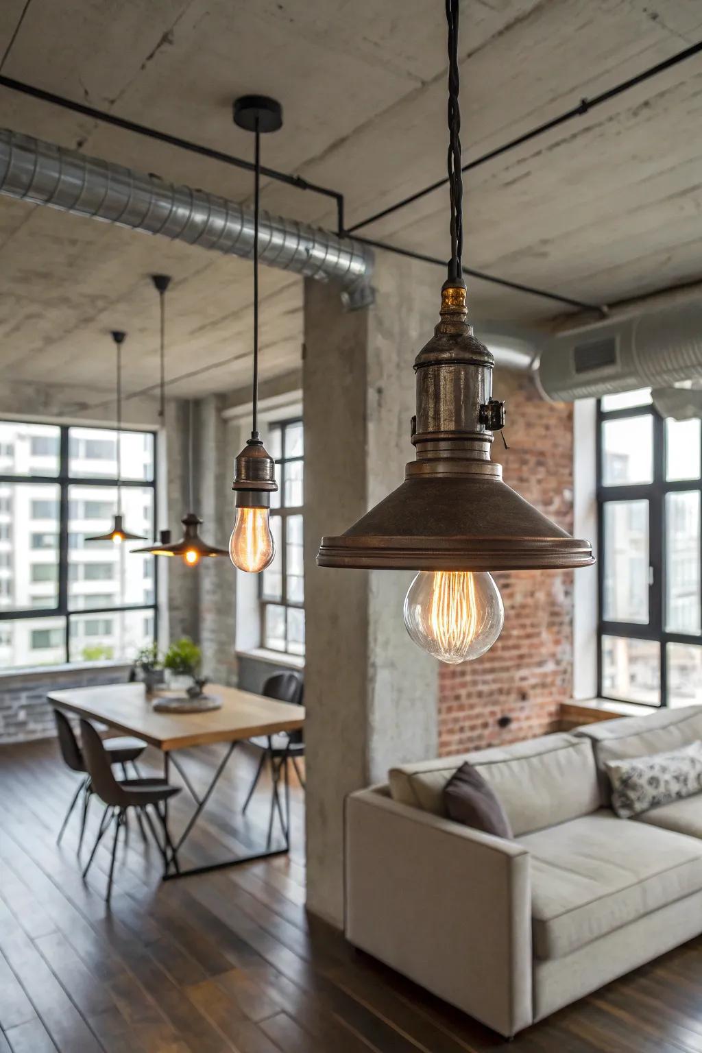 Industrial-inspired lights for a metropolitan advantage.