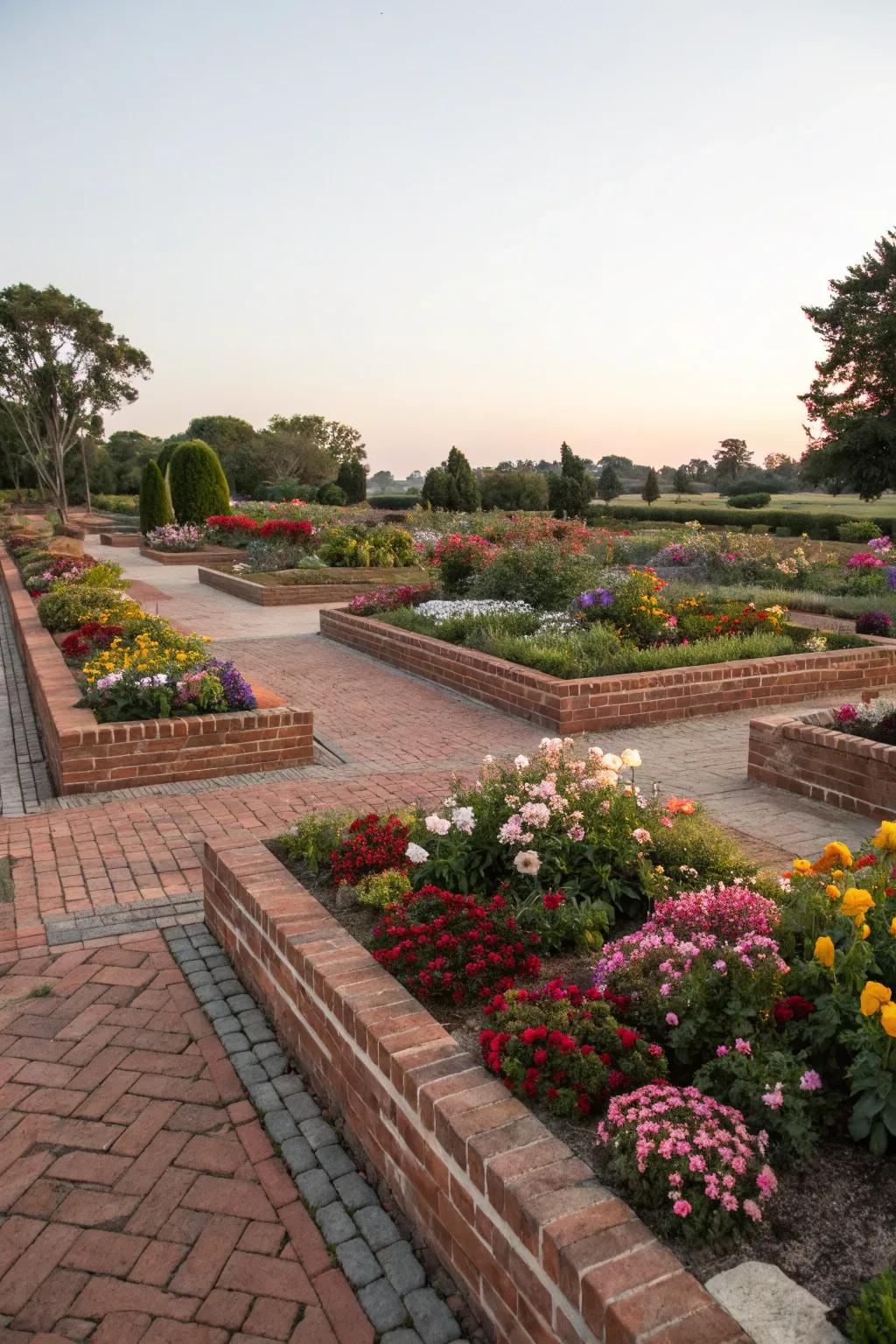 Brick borders contribute structure and sophistication to any garden.