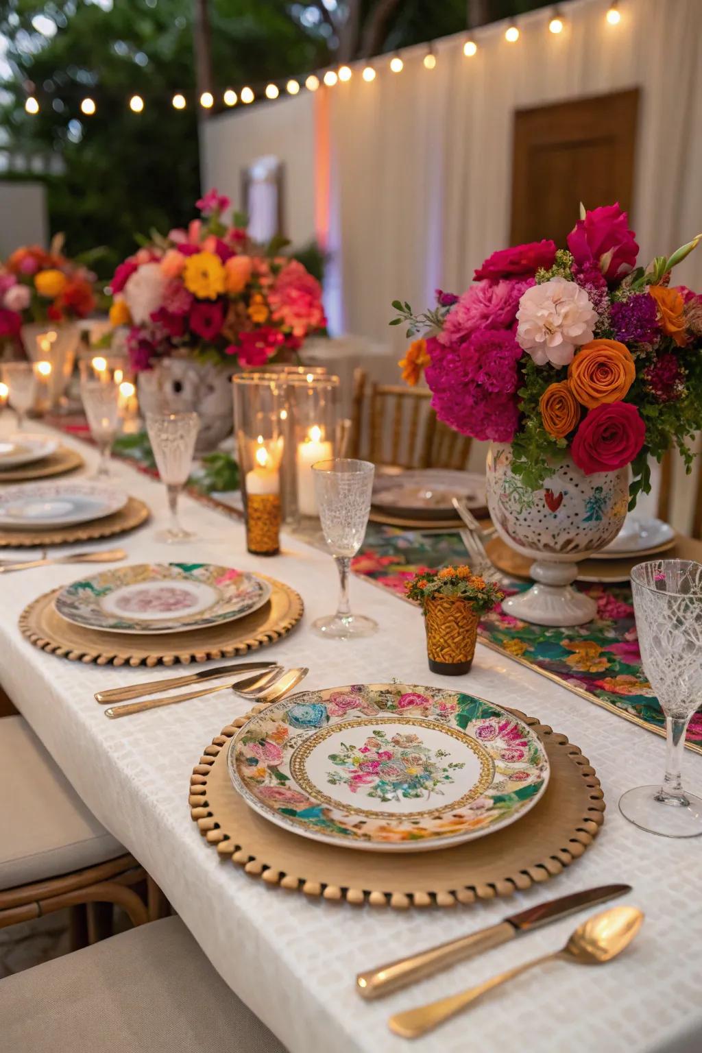 A beautifully embellished table poised for party attendees.