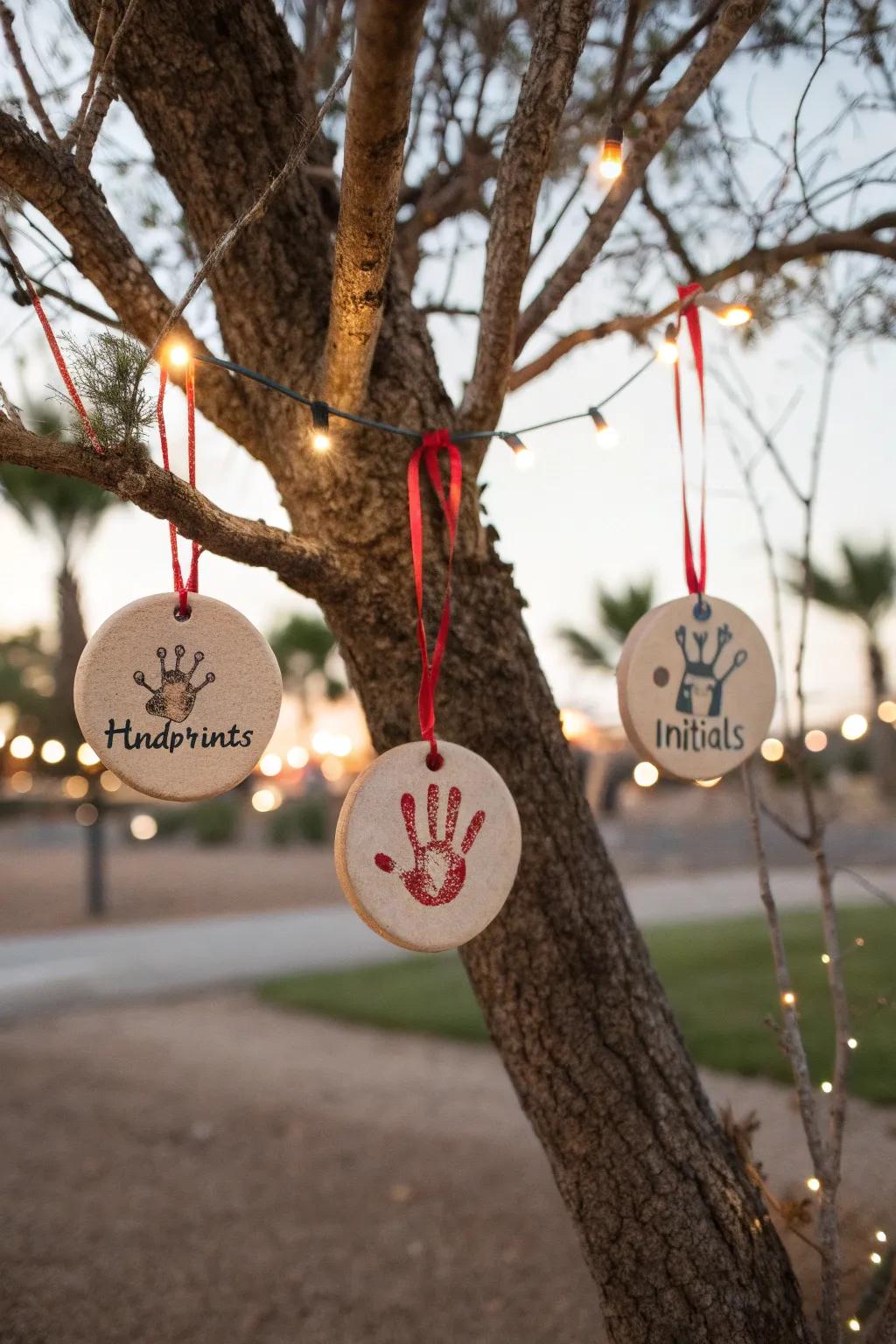 Personalized molded dough mementos safeguarding recollections on the celebratory tree.