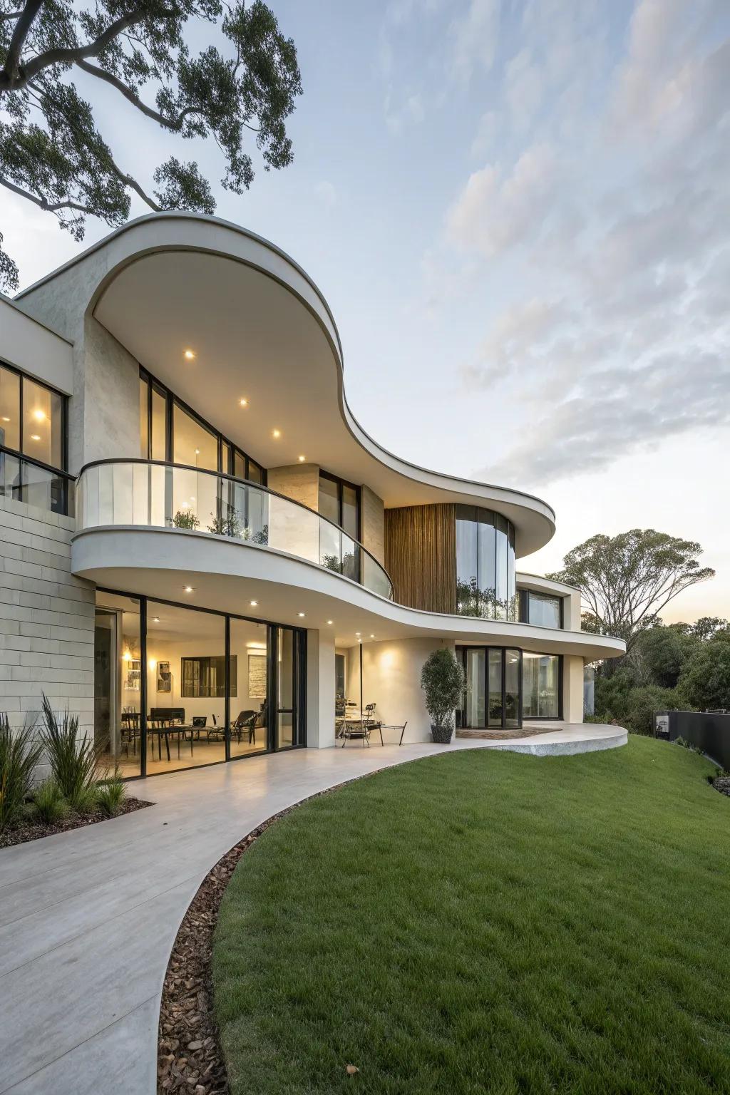 A contemporary home showcasing unique architectural forms that make a bold statement.