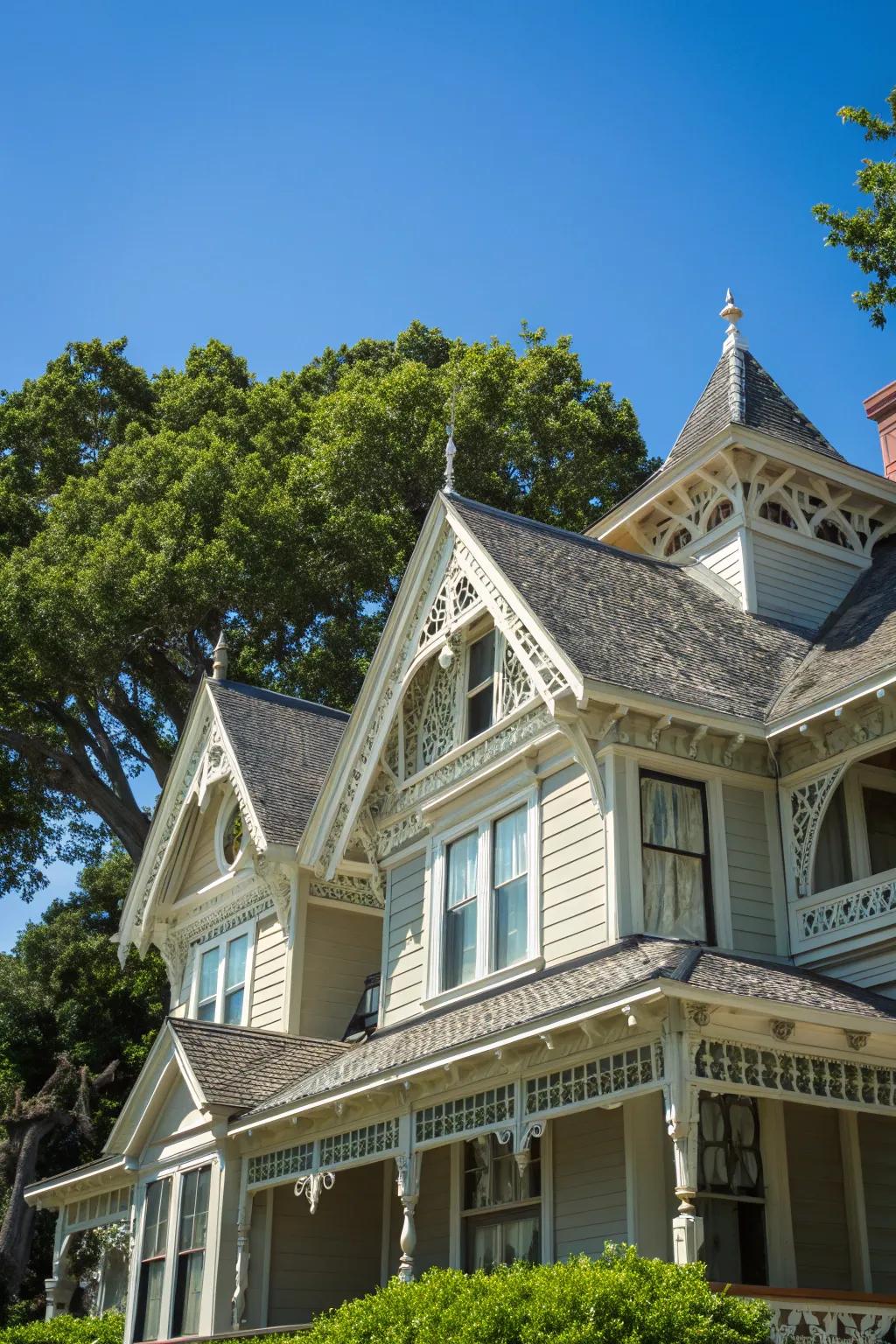 Elegant gable accents add charm to this classic home.