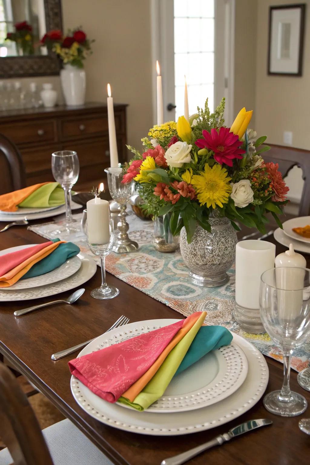 Forge a captivating tablescape using themed dinnerware and centerpieces.
