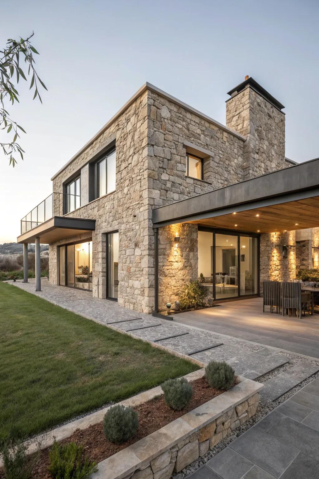 A modern dwelling with country rock aspects.