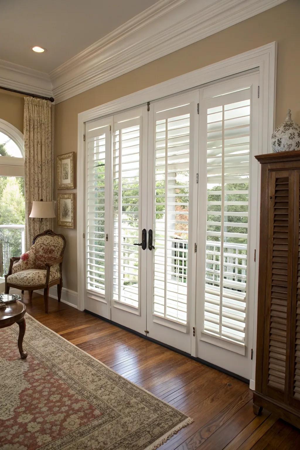 Shutters combine durability with classic style.